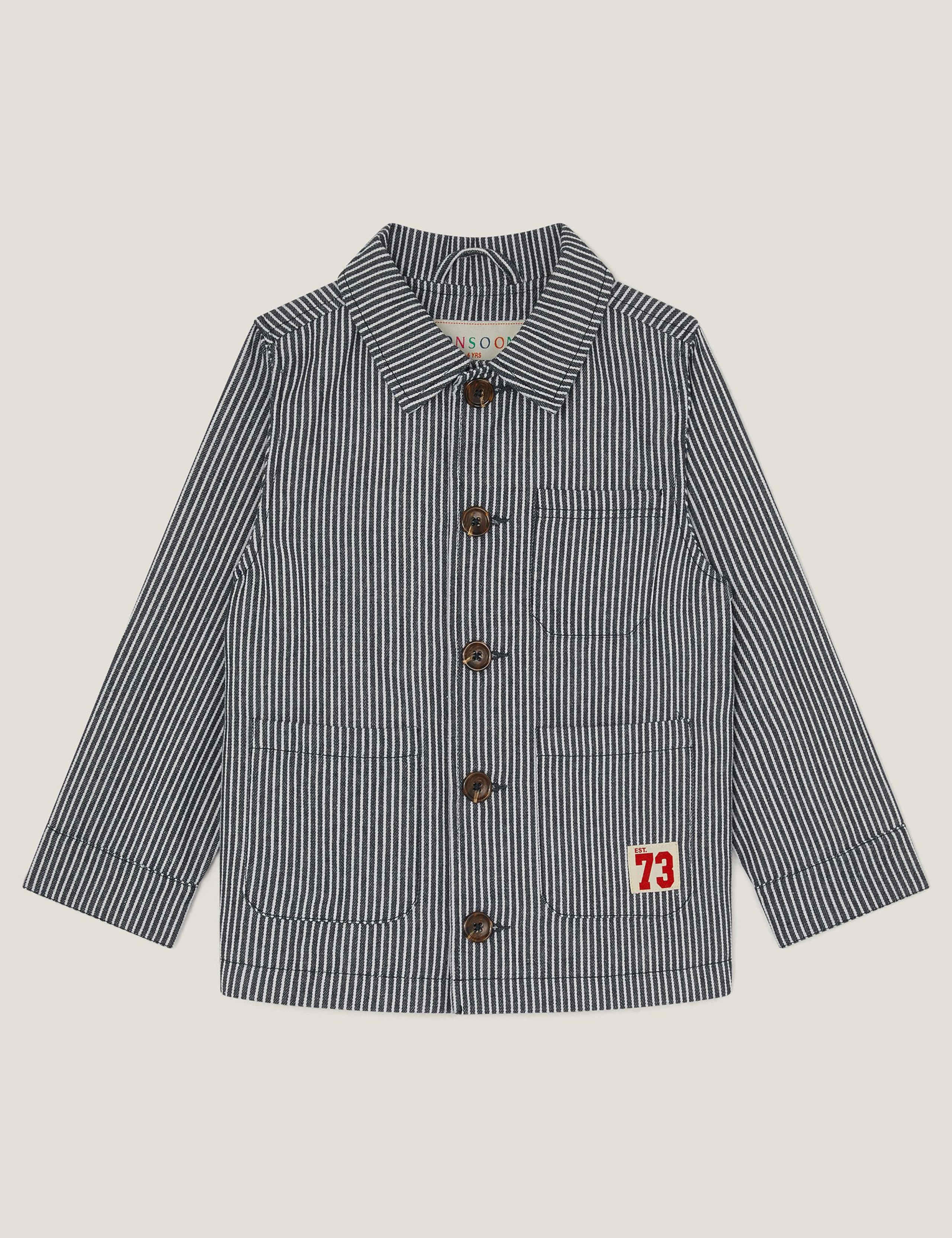 Pure Cotton Striped Jacket (2-13 Yrs)