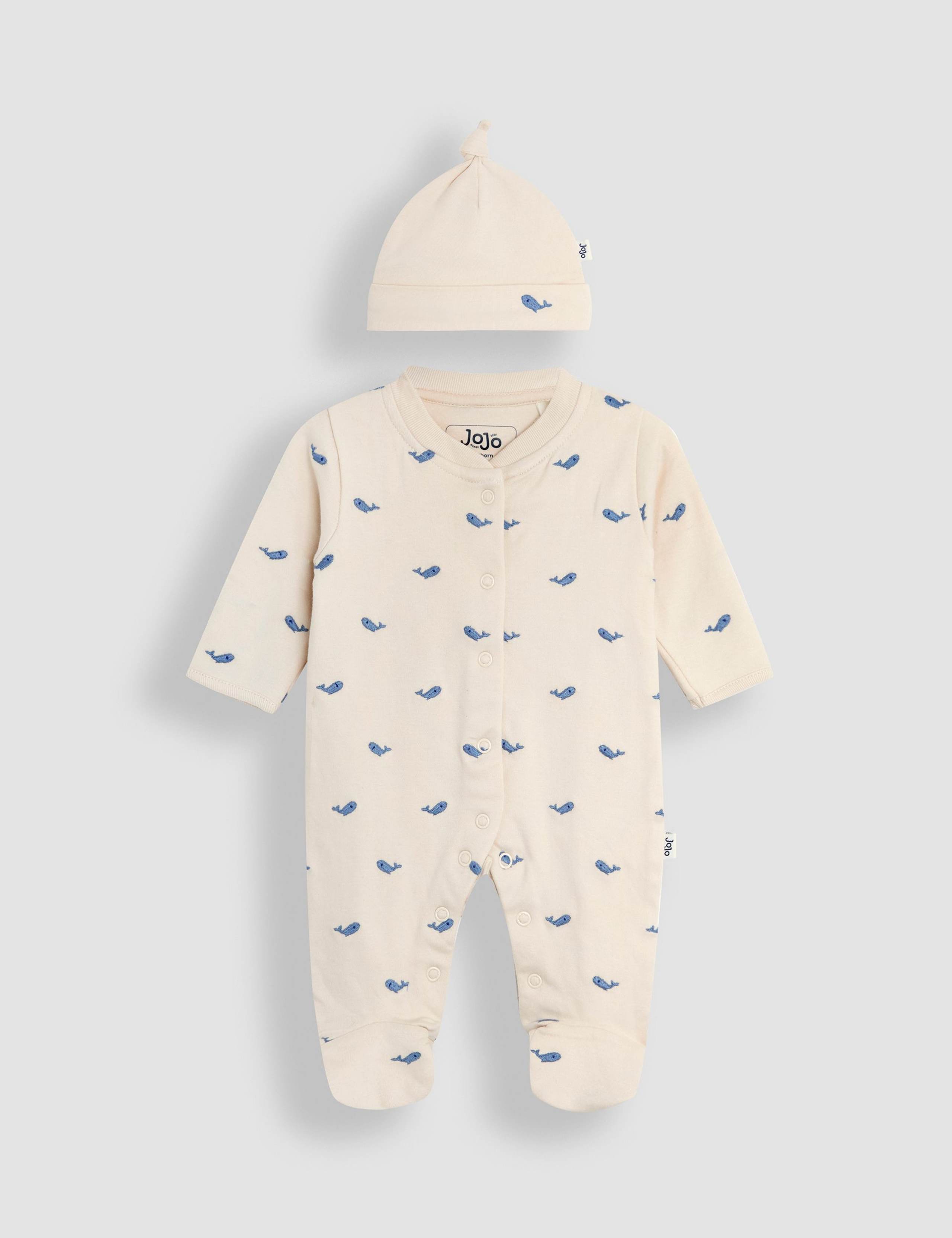 2pc Pure Cotton Sleepsuit And Hat Outfit (0-12 Mths)
