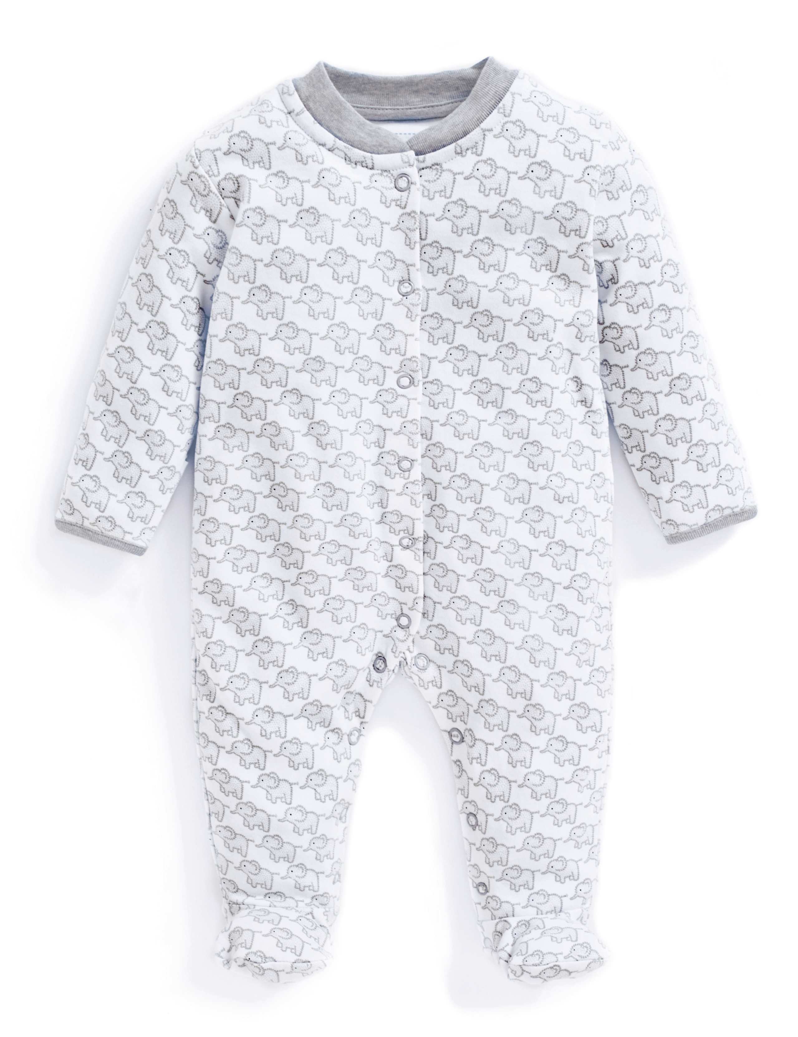 Pure Cotton Elephant Sleepsuit (6½lbs-1 Yrs)