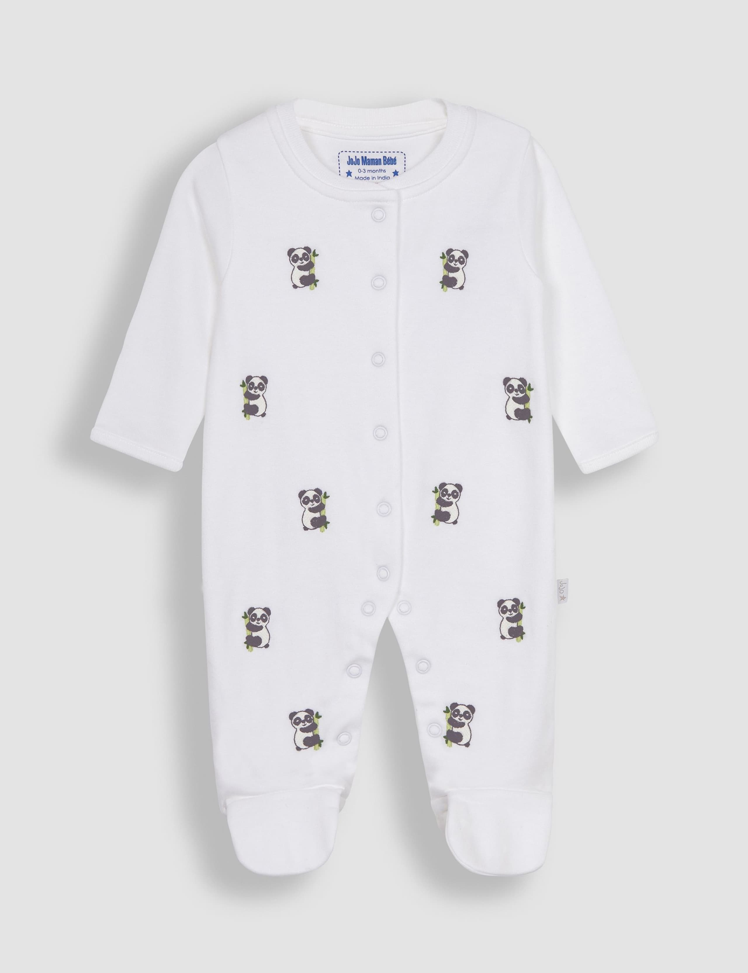 Pure Cotton Panda Embroidered Sleepsuit (0-12 Mths)