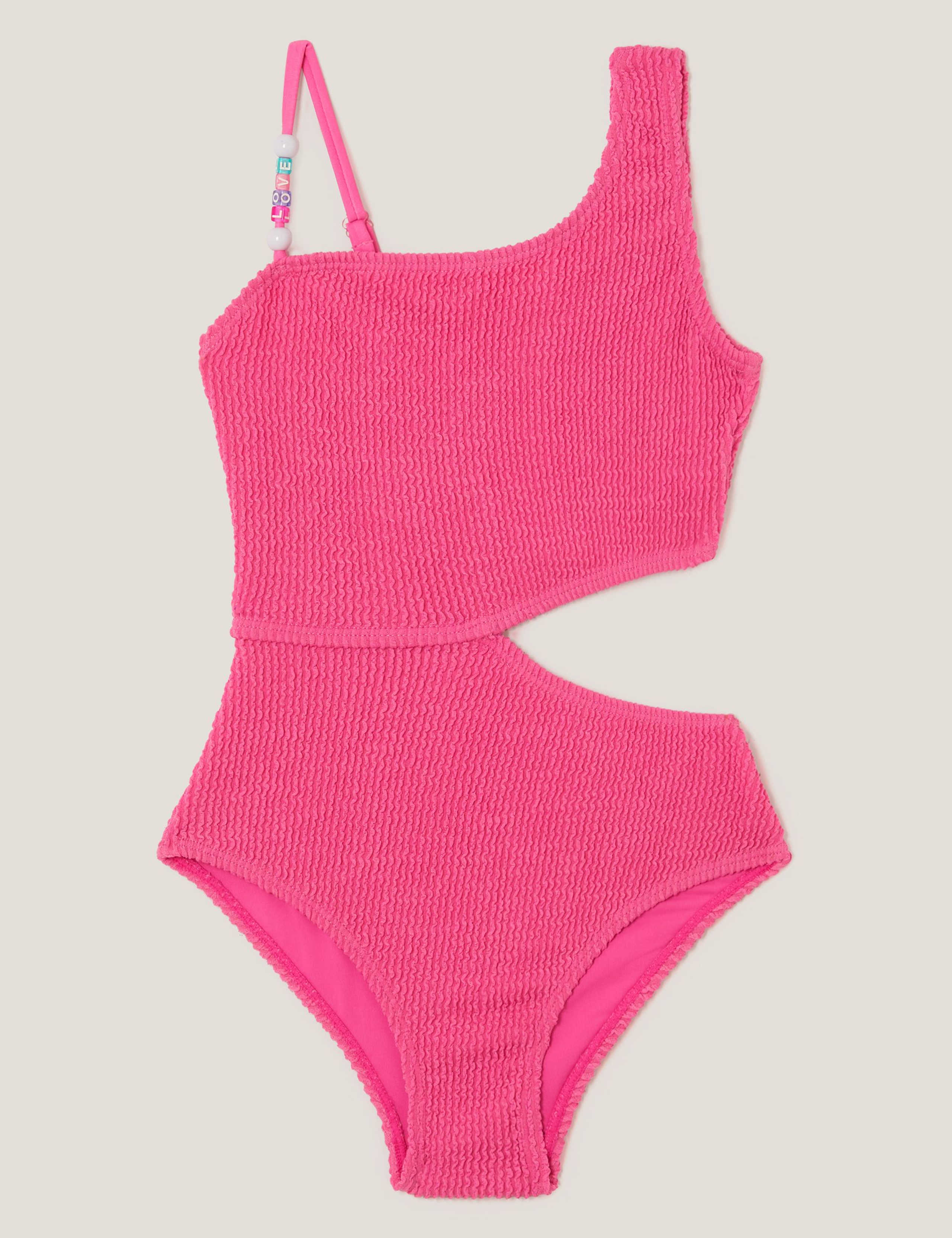 Seersucker Asymmetrical Swimsuit (3-15 Yrs)