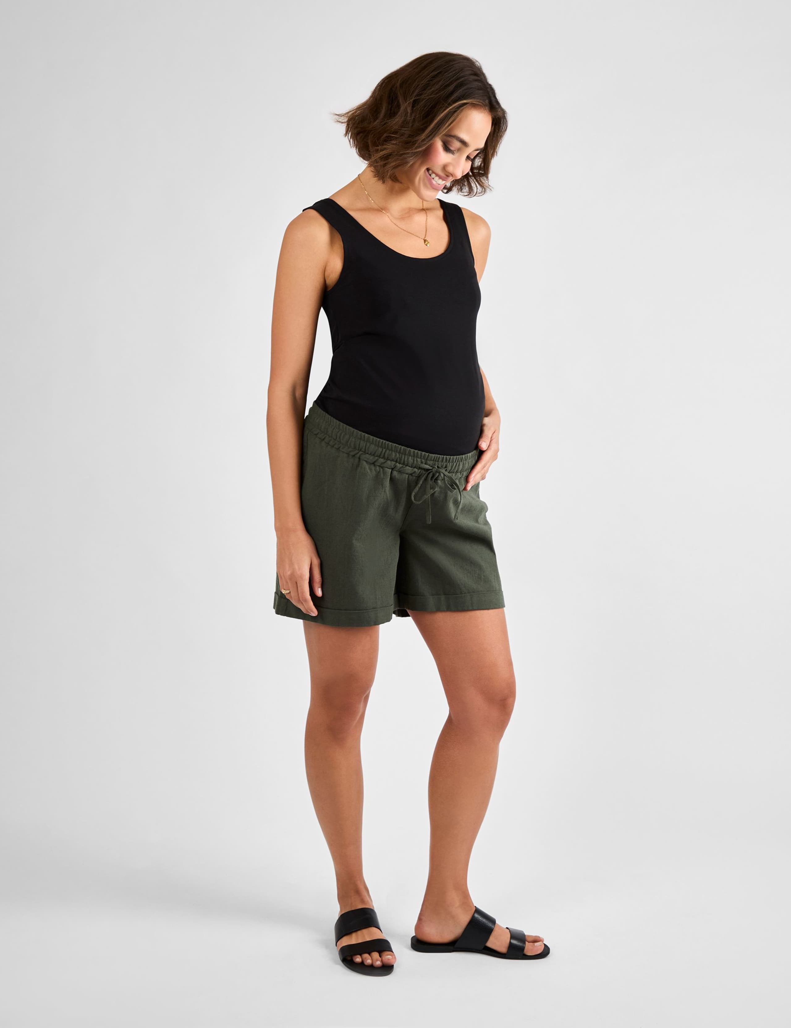 Maternity Shorts with Linen
