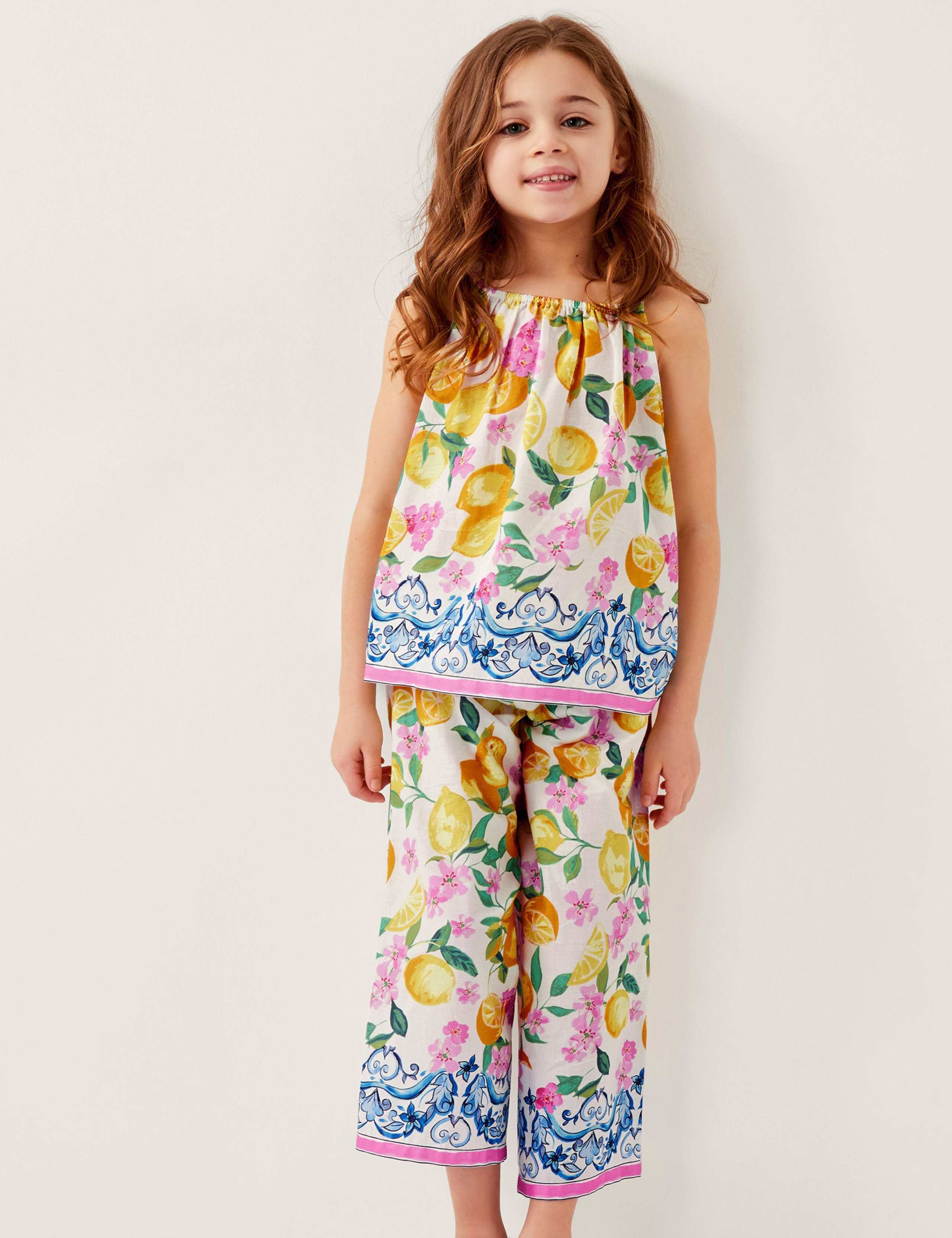 Pure Cotton Lemon Print Top & Bottom Outfit (3-15 Yrs)
