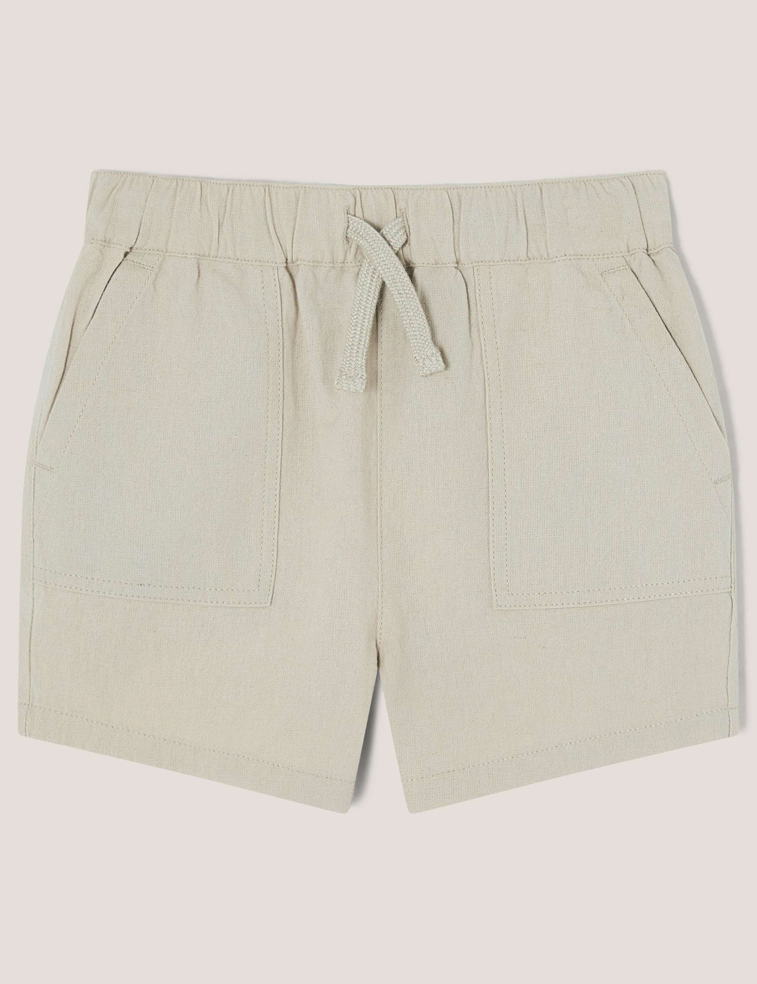 Cotton Rich Shorts with Linen (2-13 Yrs)