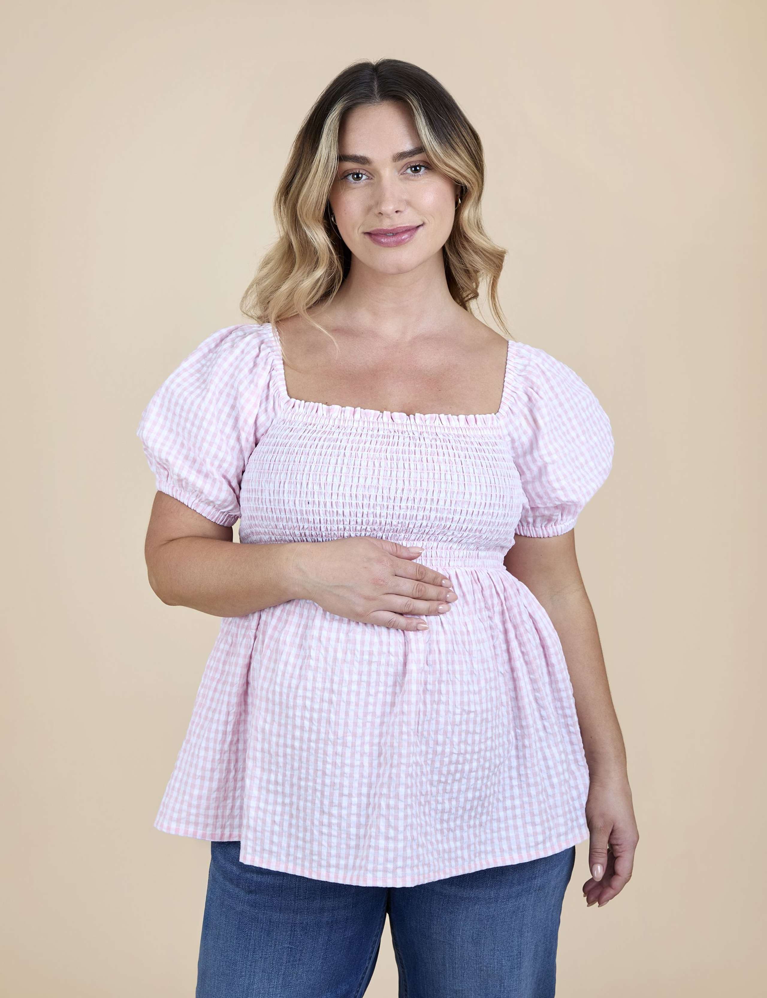 Maternity Pure Cotton Gingham Blouse