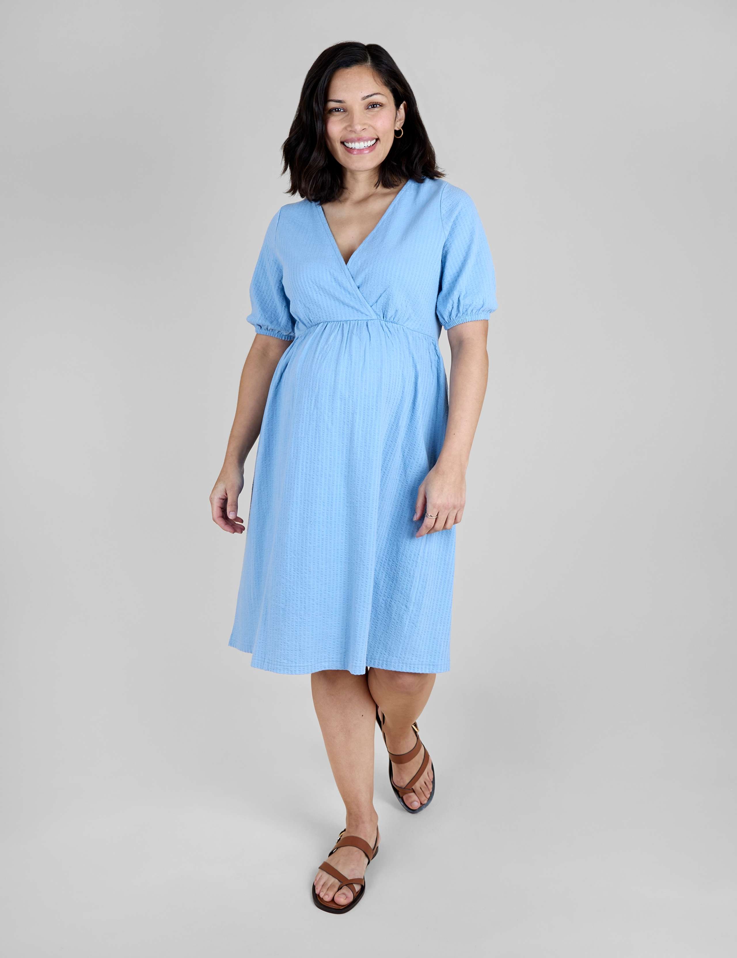 Maternity Pure Cotton V-Neck Mini Dress