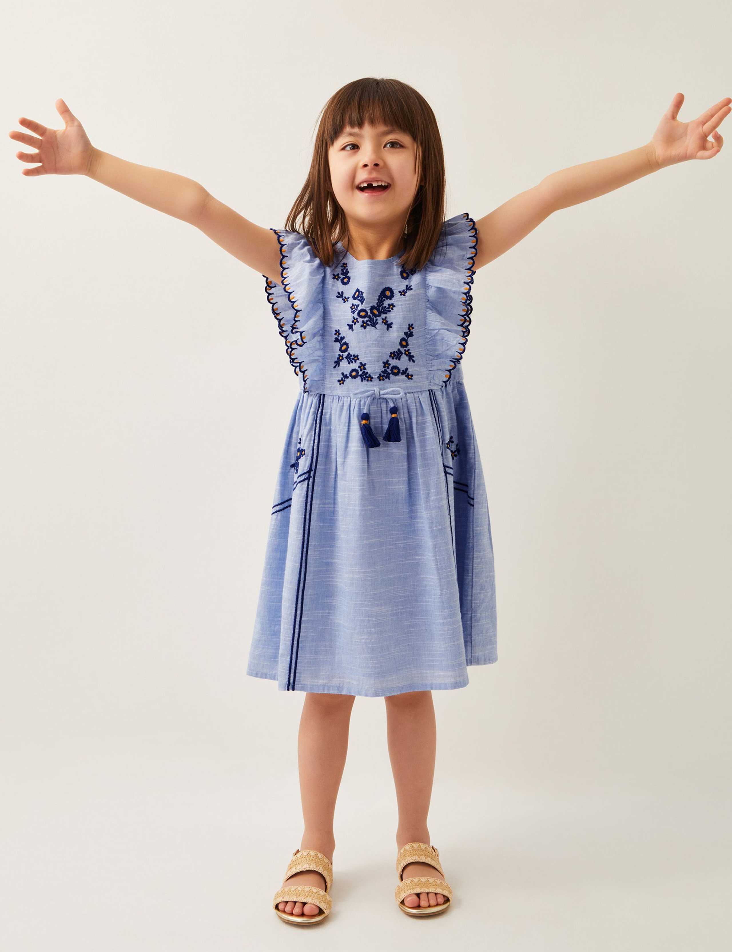 Pure Cotton Floral Dress (3-13 Yrs)