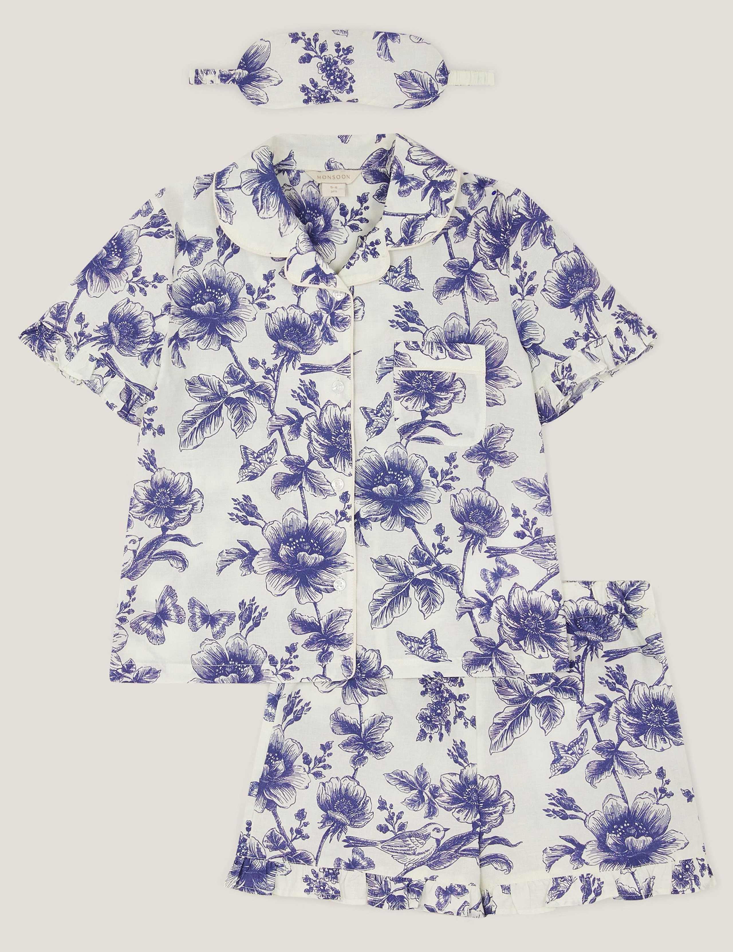 Pure Cotton Floral Short Pyjamas (2-13 Yrs)