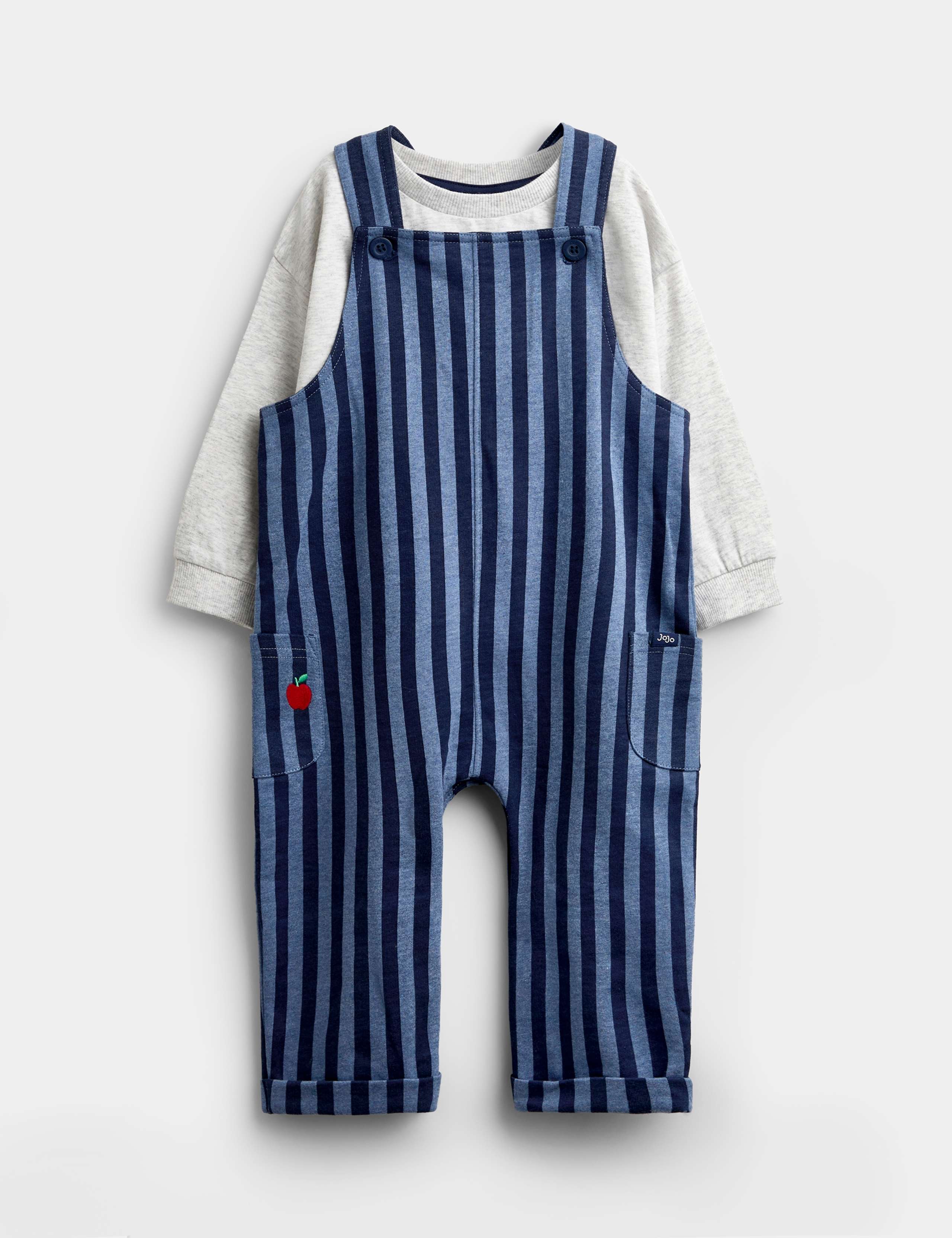 Striped Long Sleeve Dungaree Set