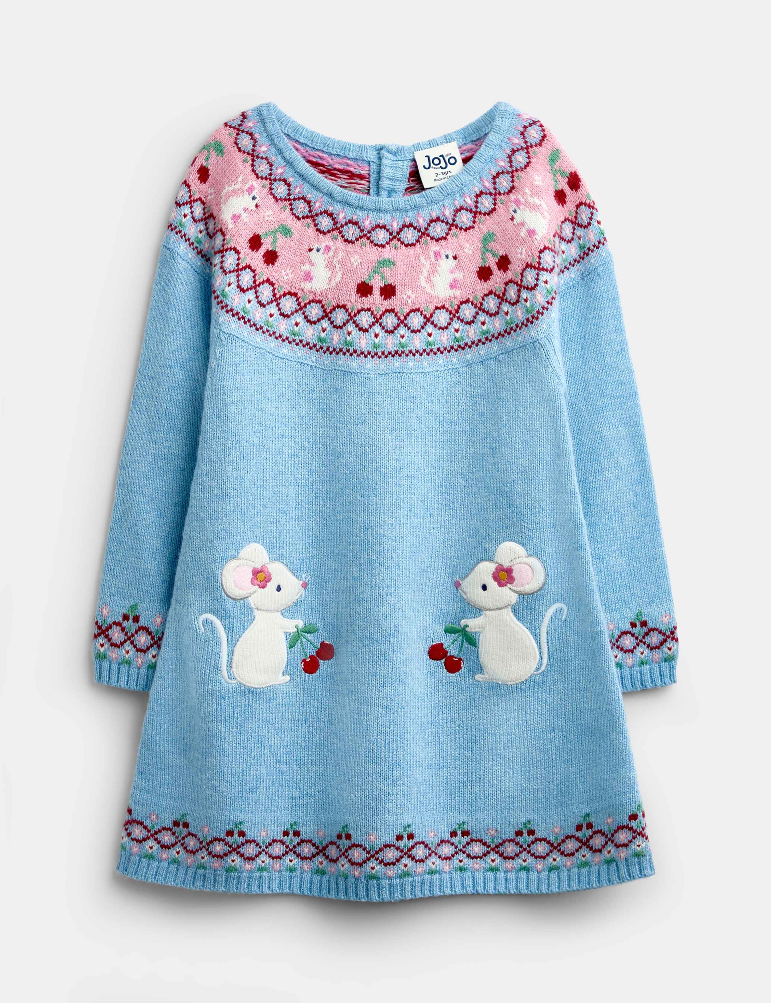 Mouse And Cherry Fair Isle Dress (1-5 Yrs)
