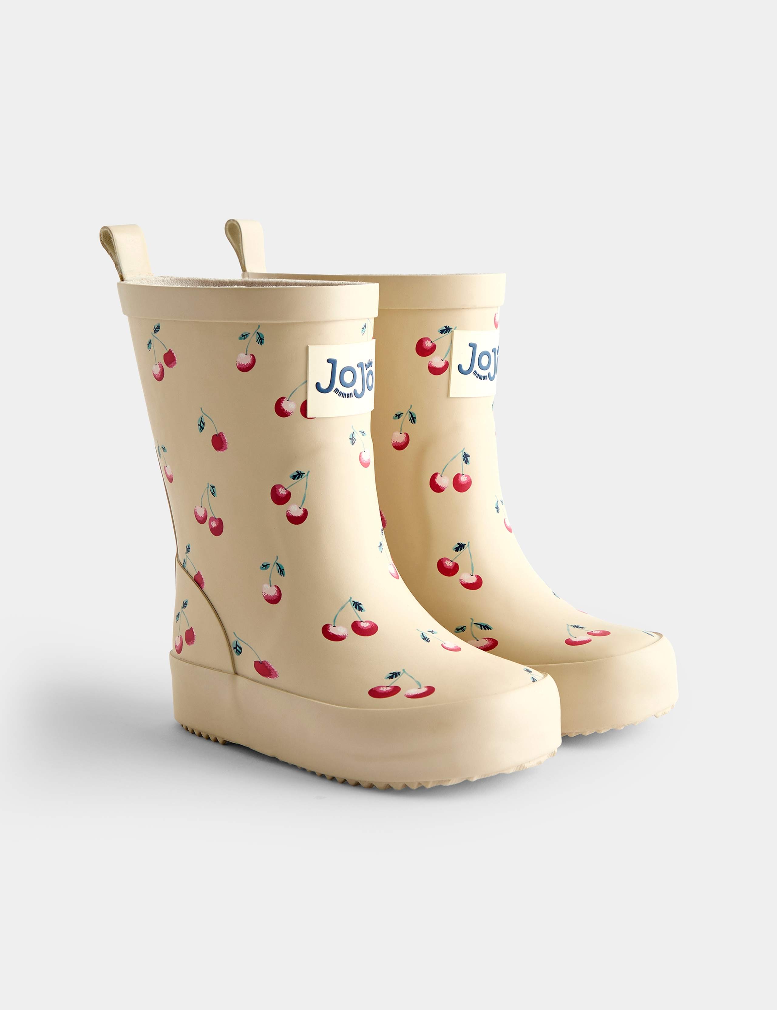Cherry Print Lined Welly Boots