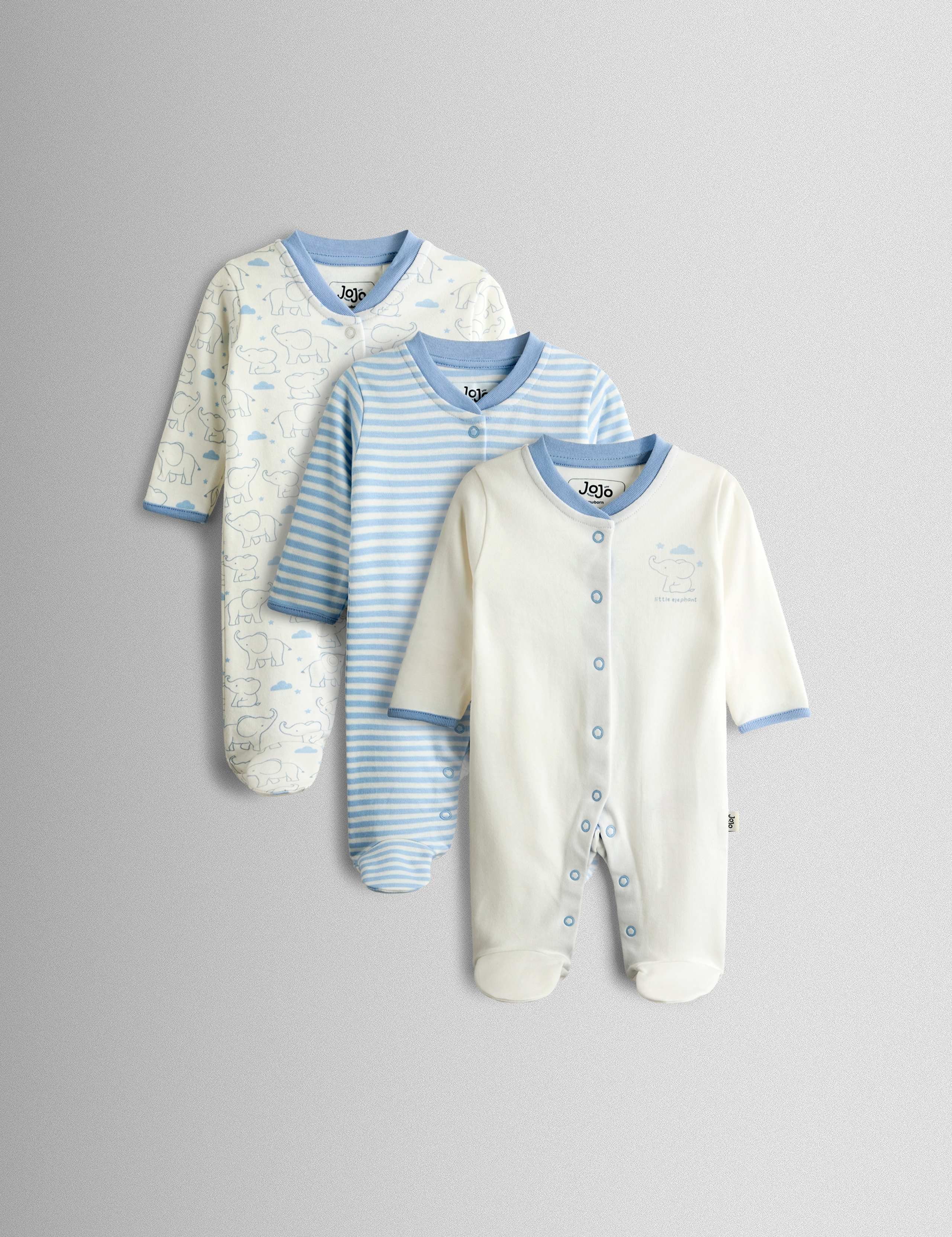 3 Pack Cotton Sleepsuits