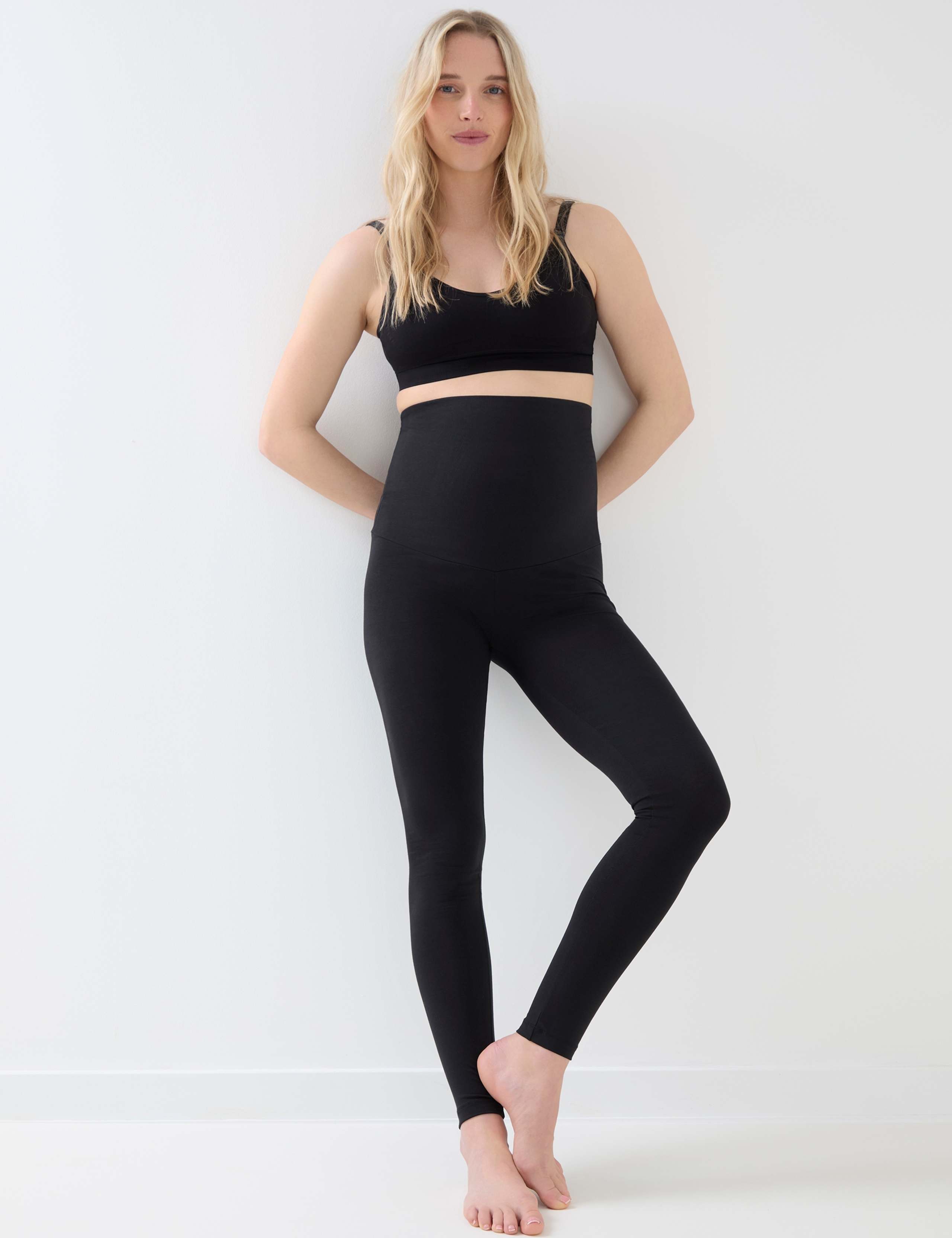Cotton Rich High Waisted Maternity Leggings