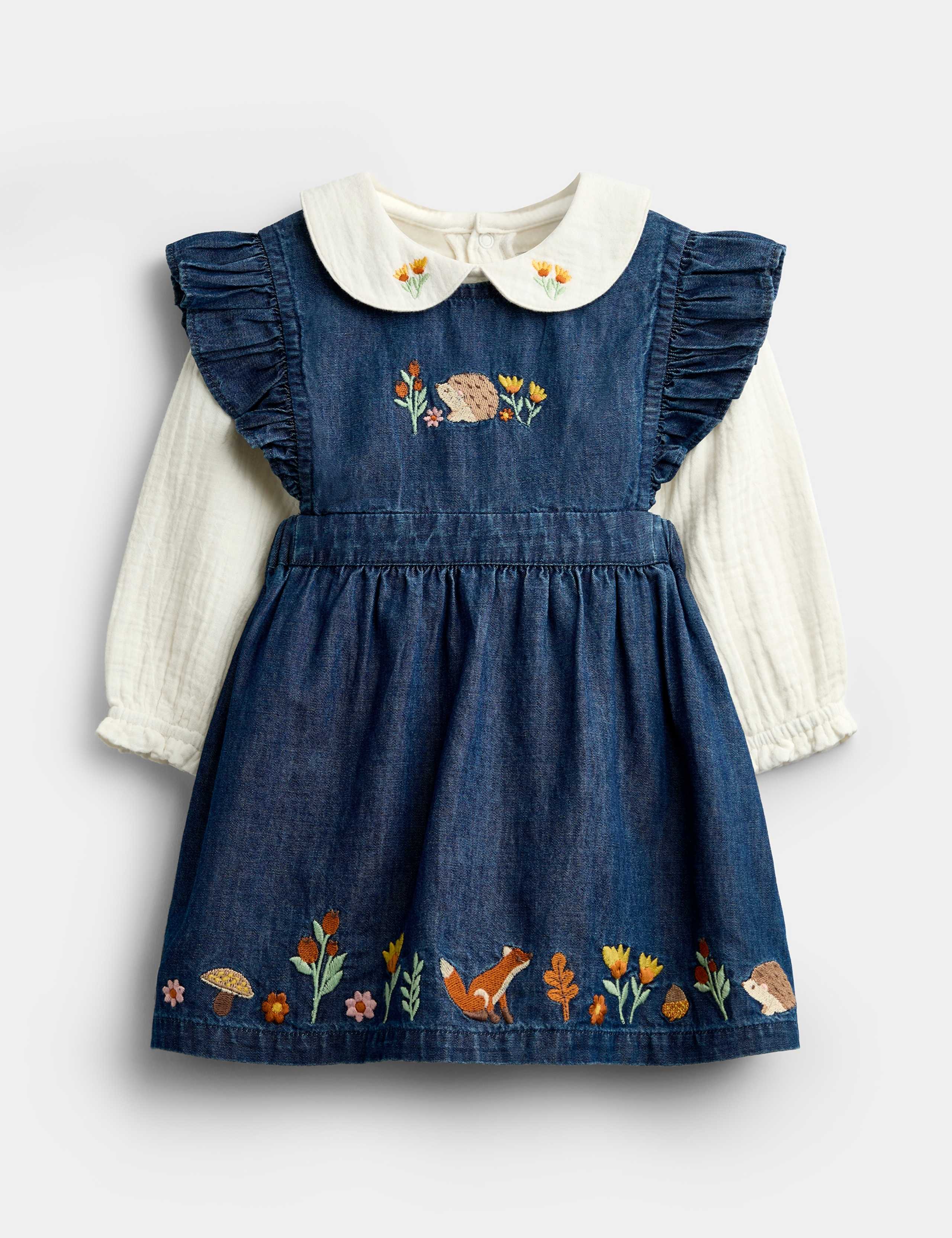 2 Piece Pure Cotton Embroidered Dress Set