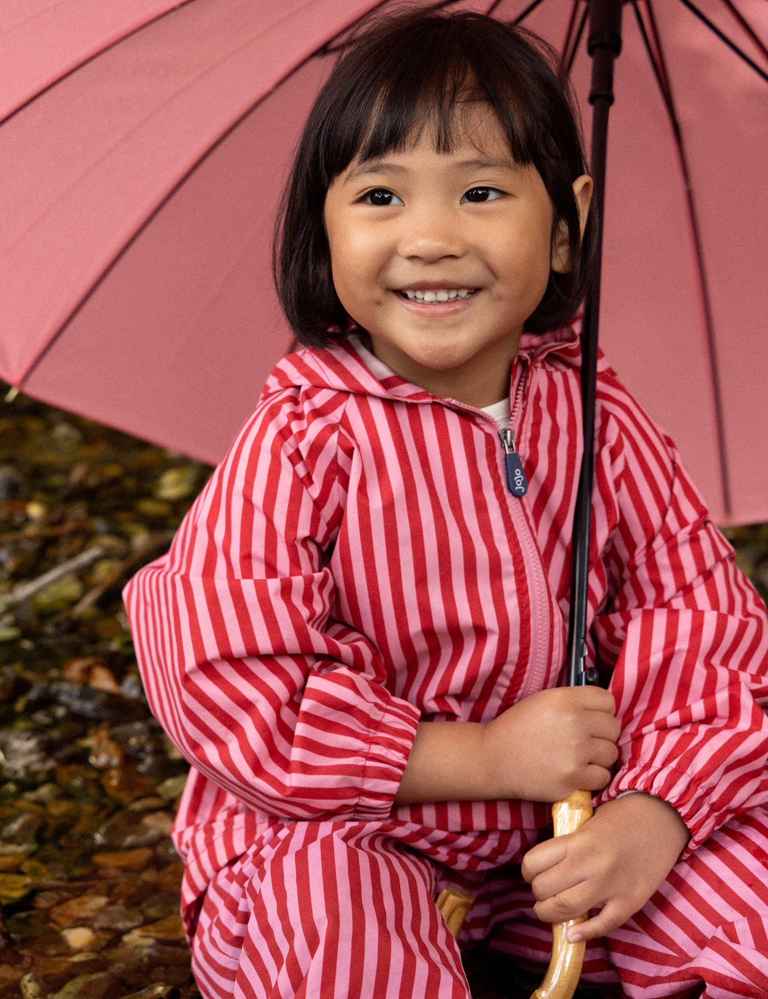 Striped Waterproof Hooded Packaway Jacket (1-6 Yrs)