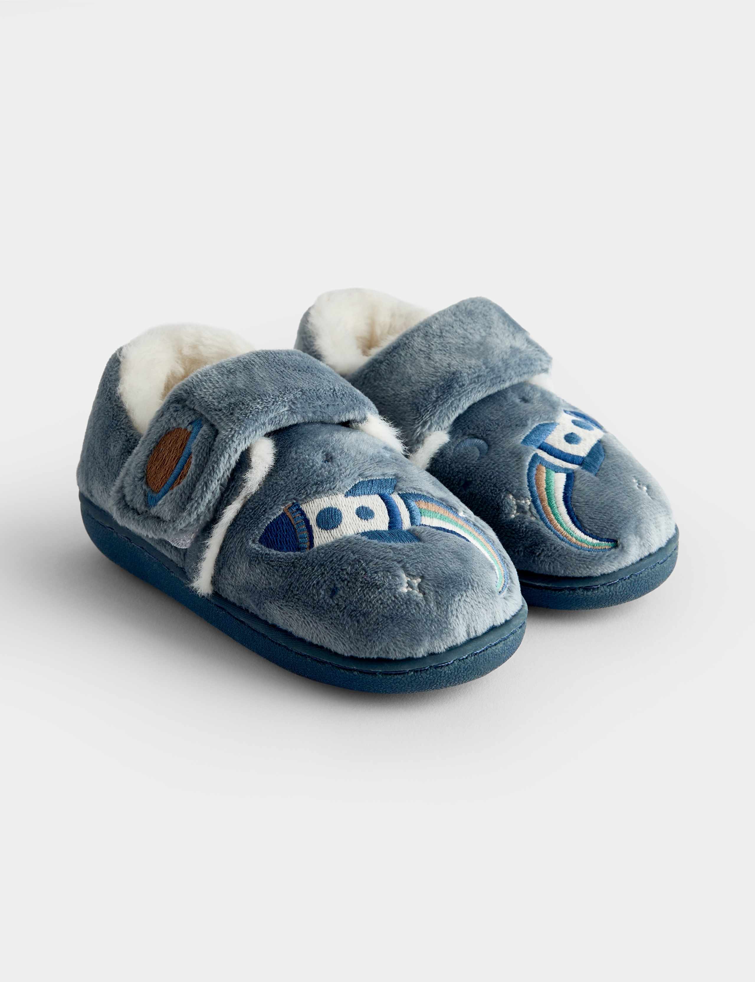 Kids Plush Lined Rocket Slippers