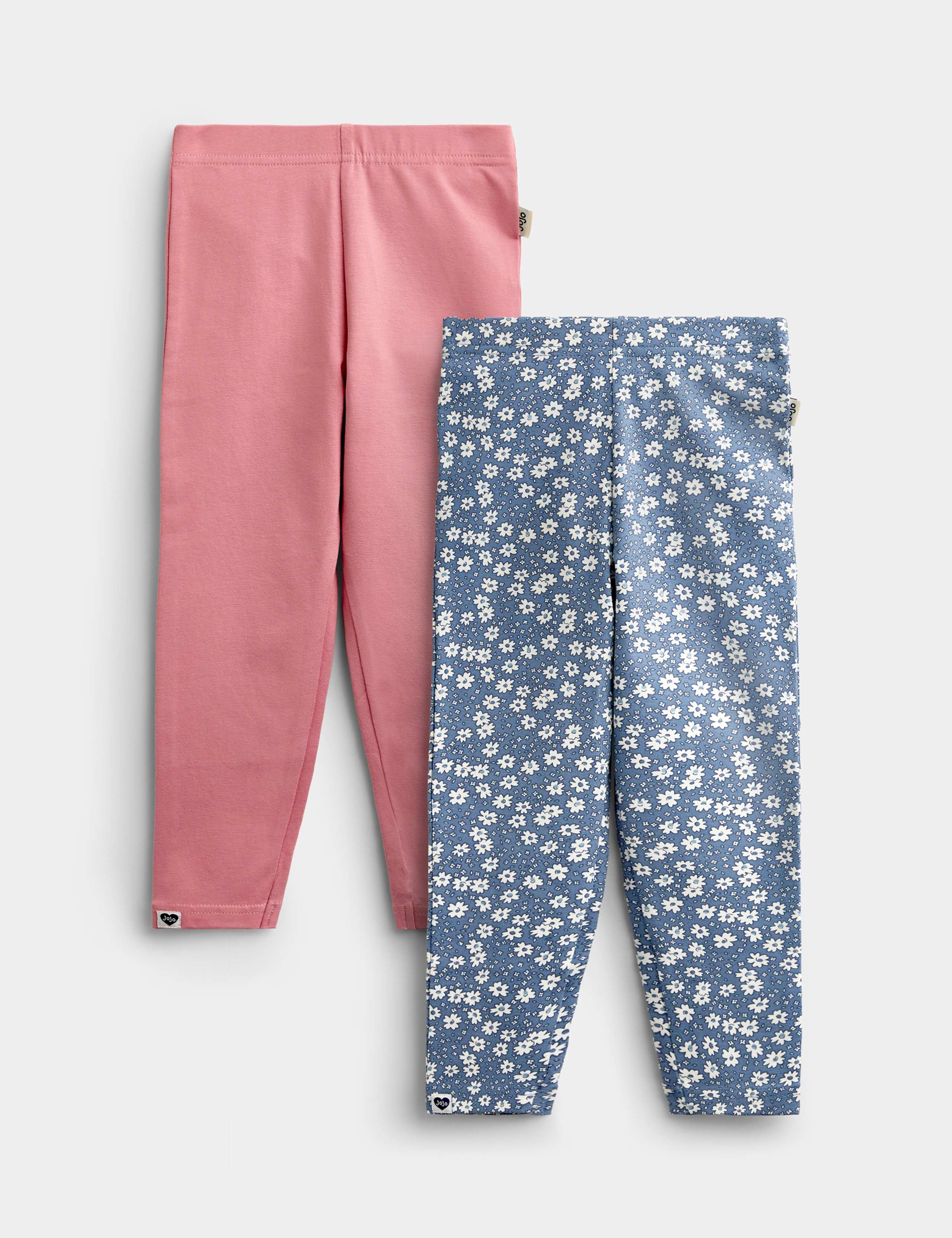 2pk Cotton Rich Floral Leggings