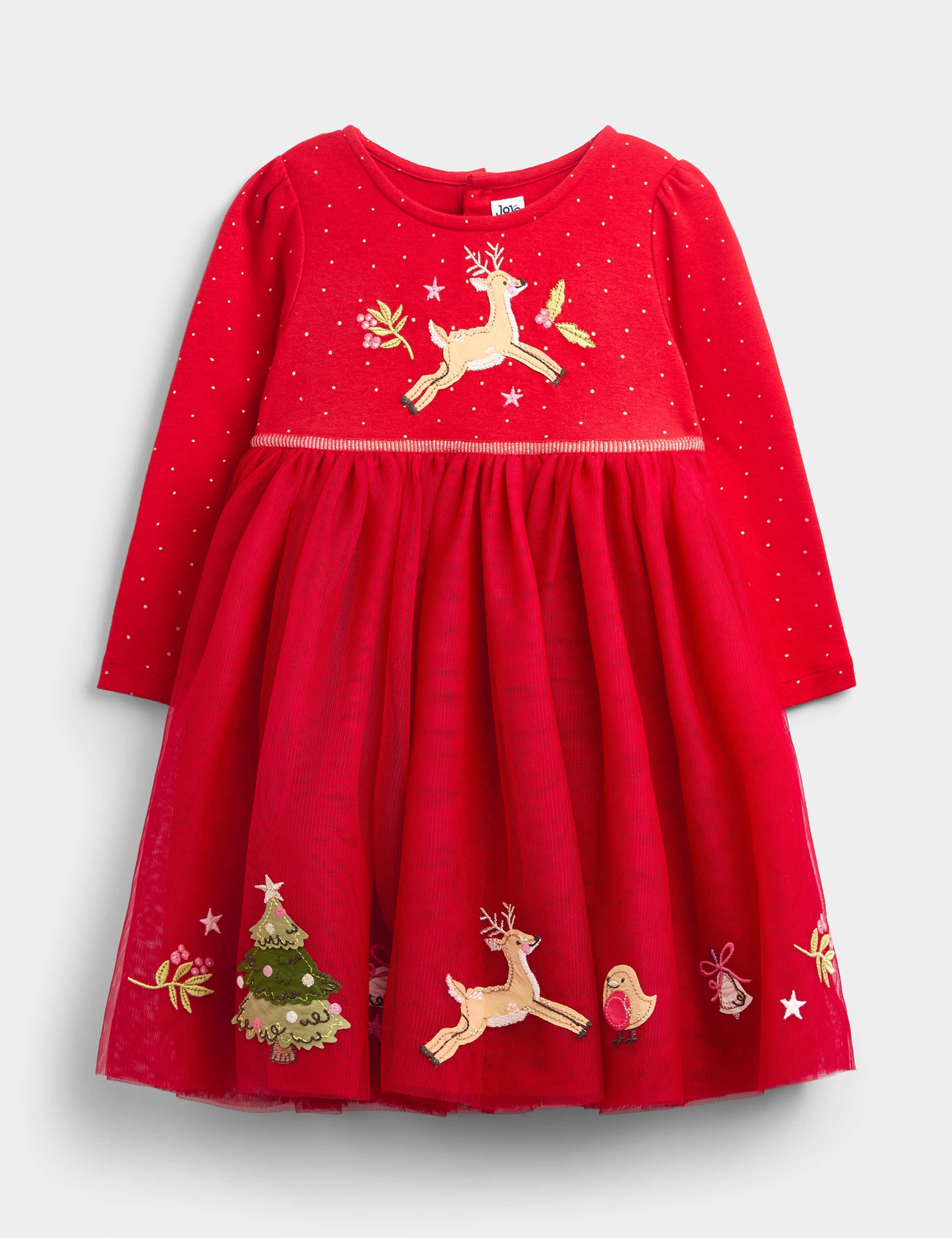 Tulle Reindeer Applique Dress