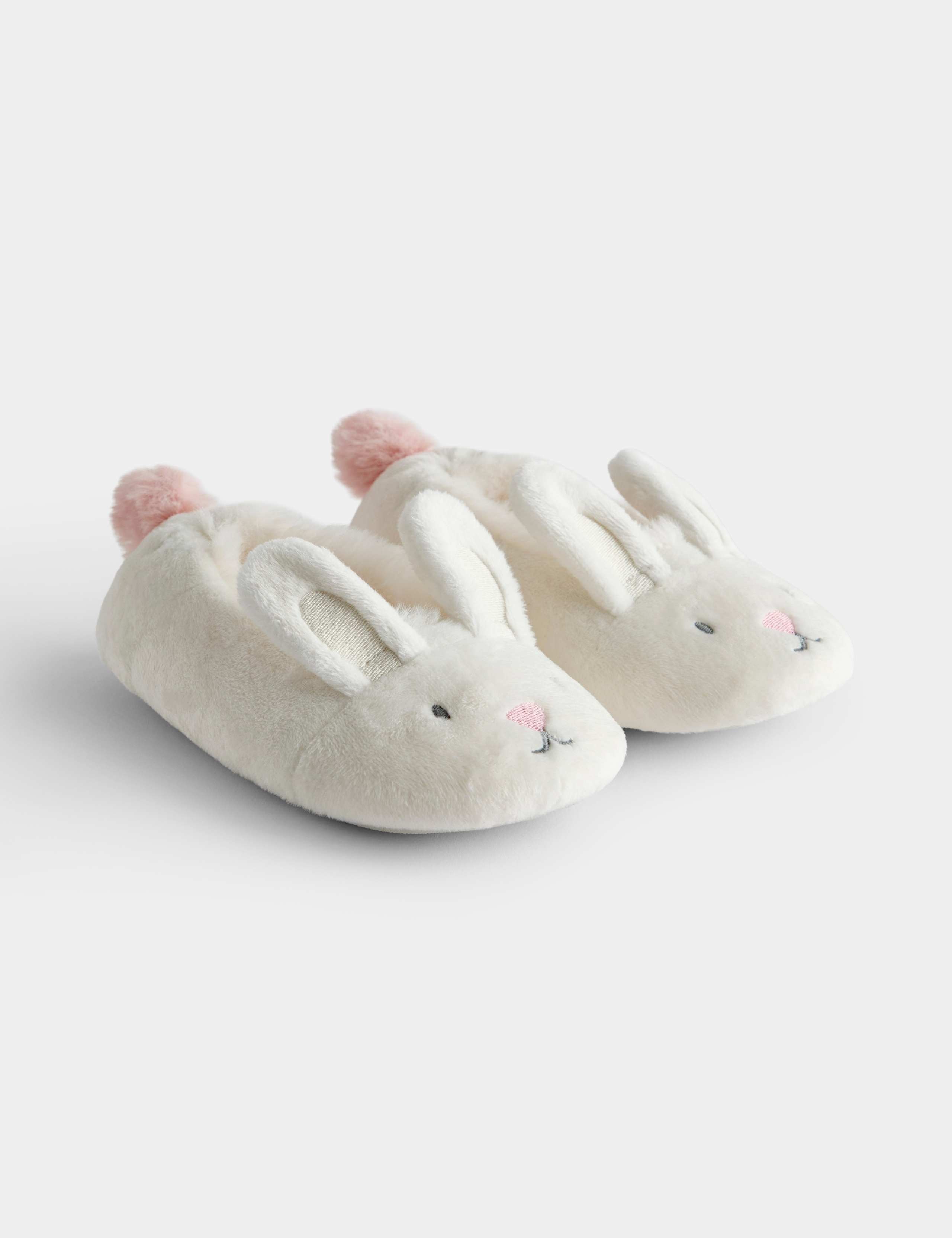 Kids Plush Lined Bunny Slippers