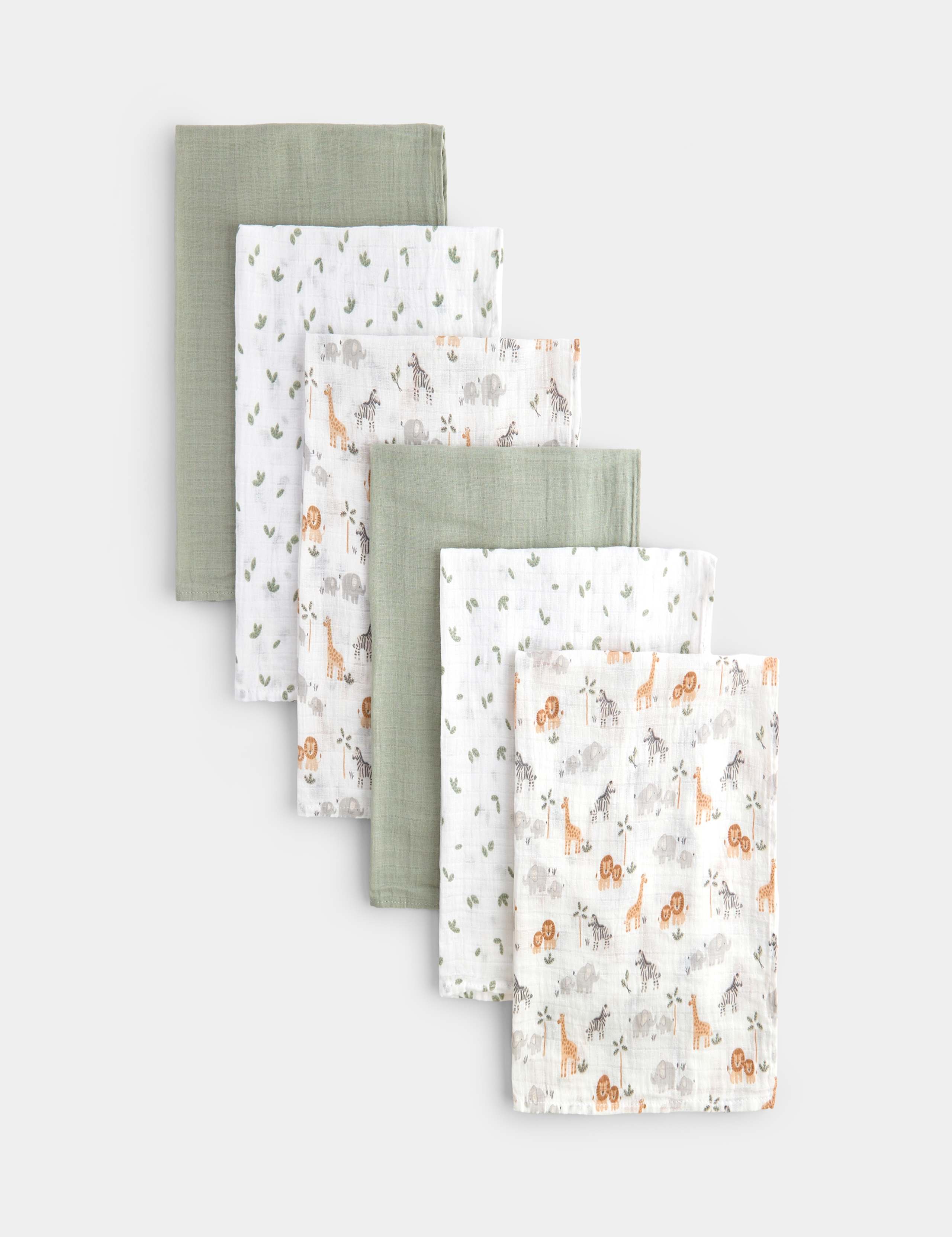 6 Pack Cotton Muslin Squares