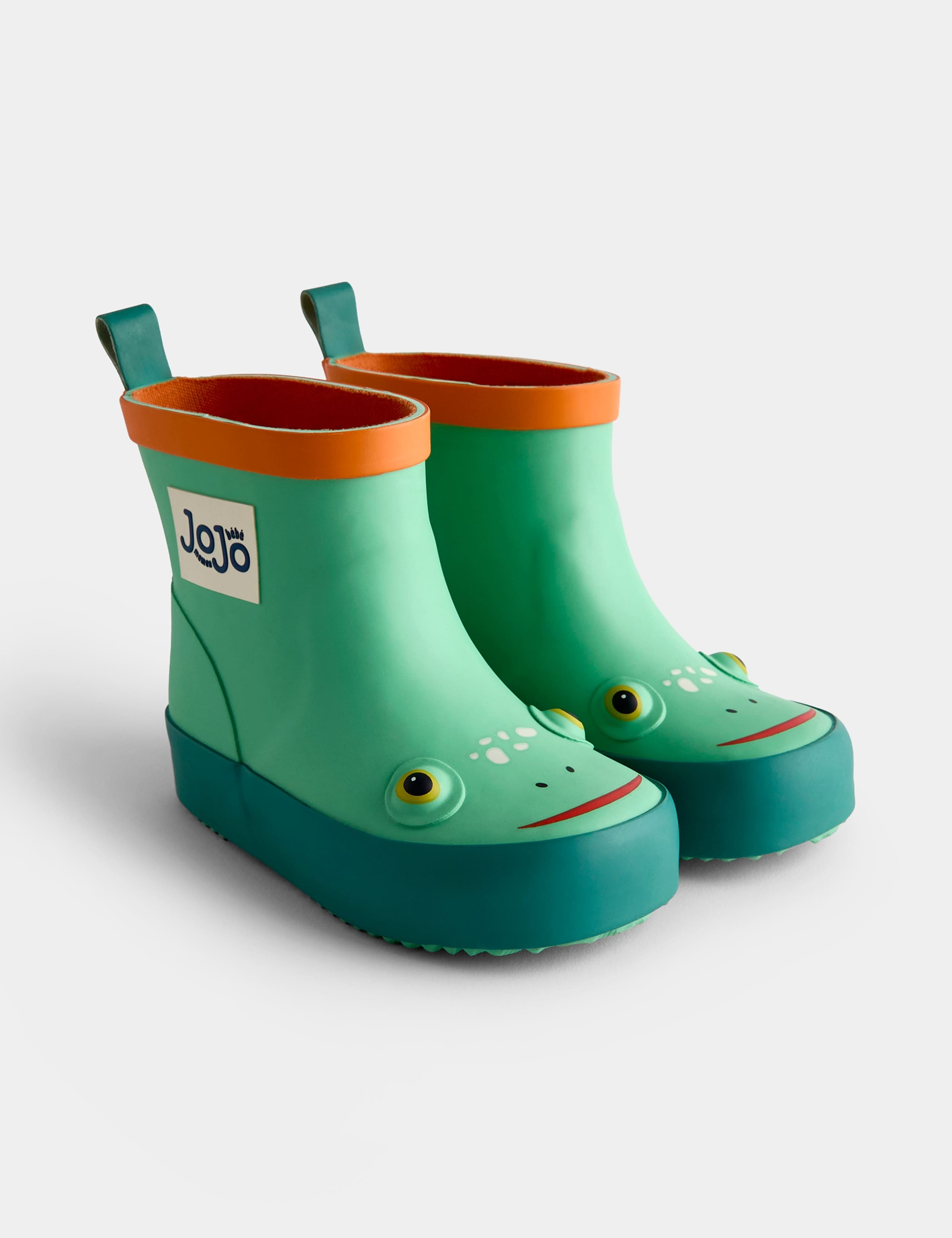Kids Waterproof Frog Wellies with Grippy Sole