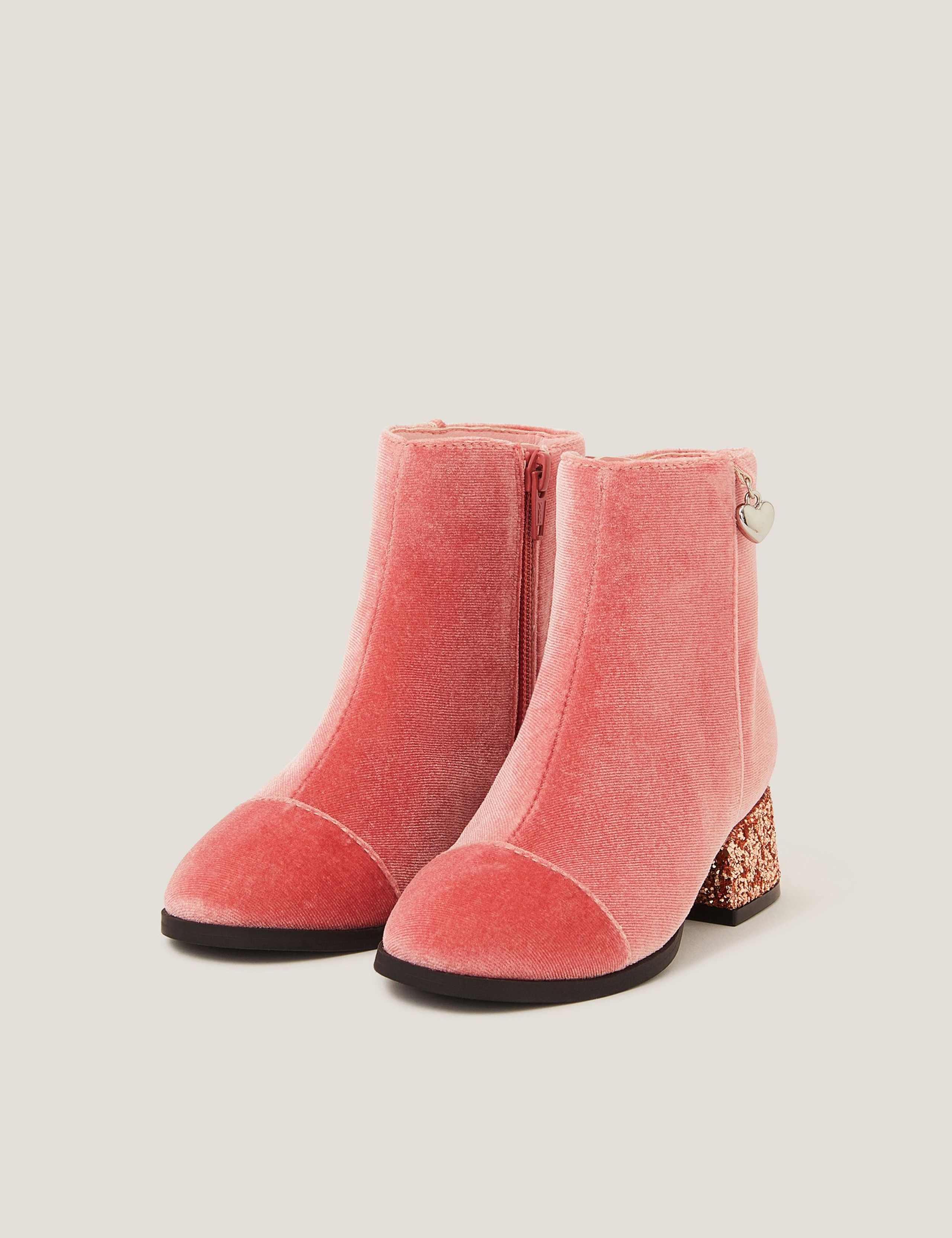 Kids' Velvet Glitter Boots (10 Small - 3 Large)