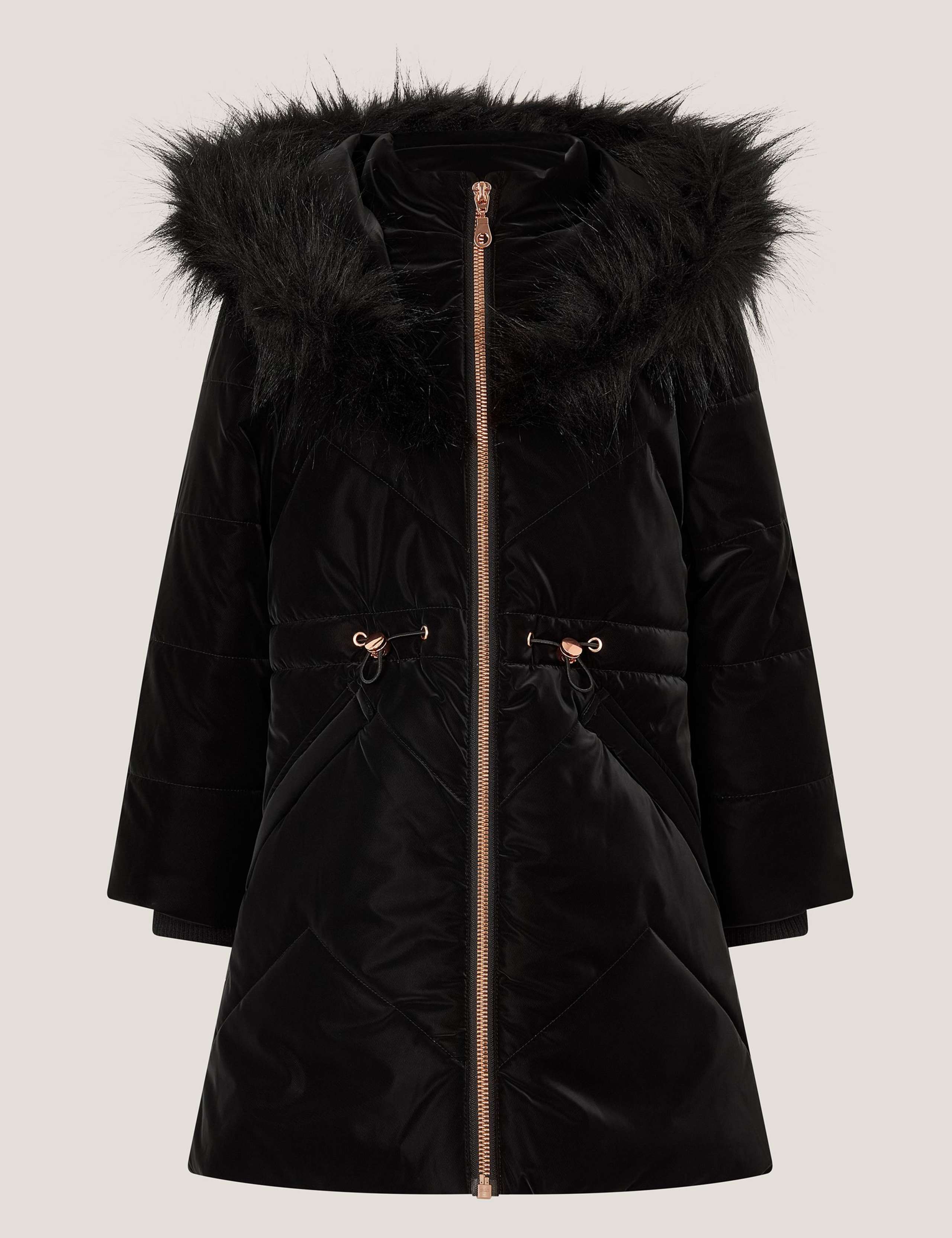 Faux Fur Hood Padded Coat