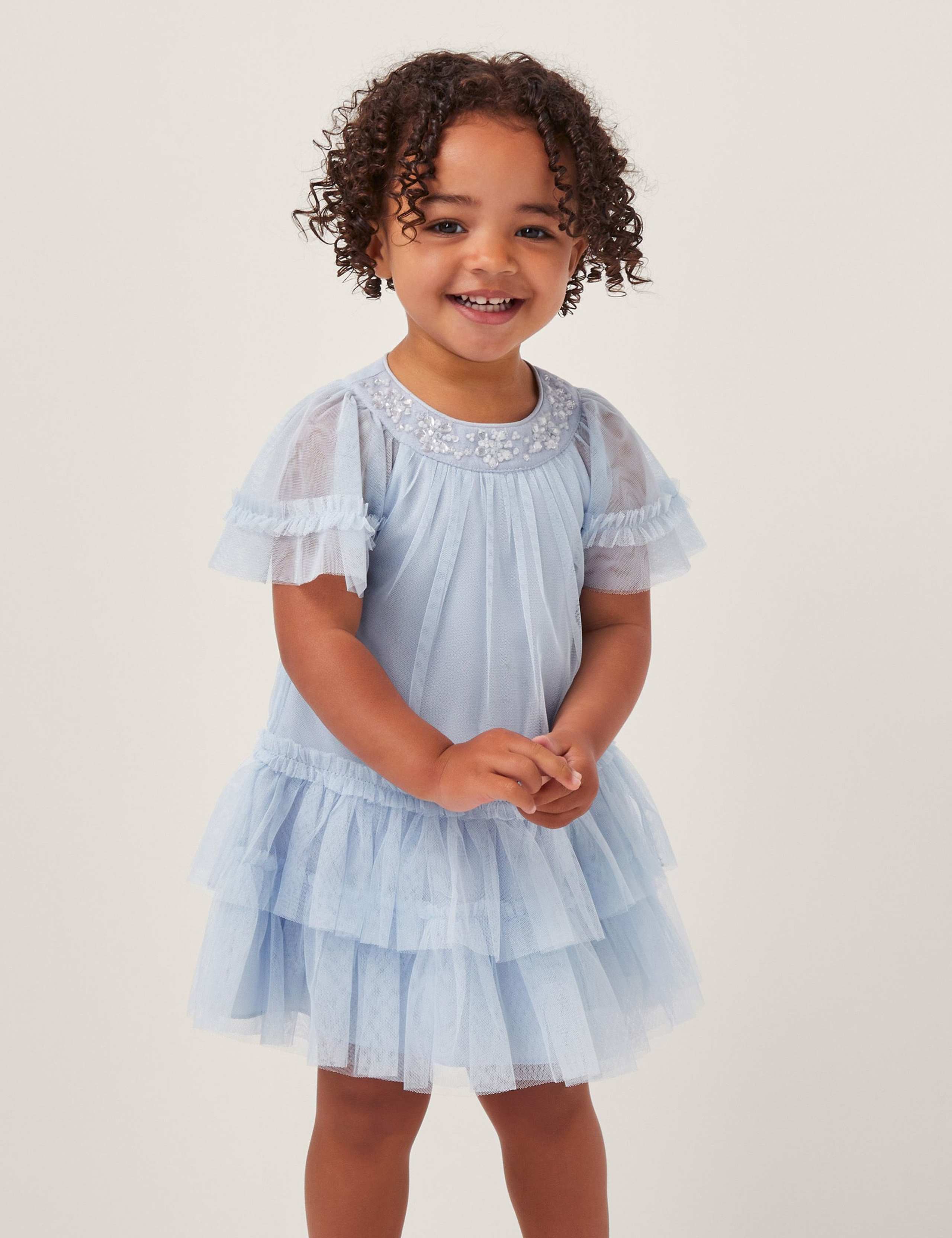 Tulle Beaded Flower Dress (0-3 Yrs)