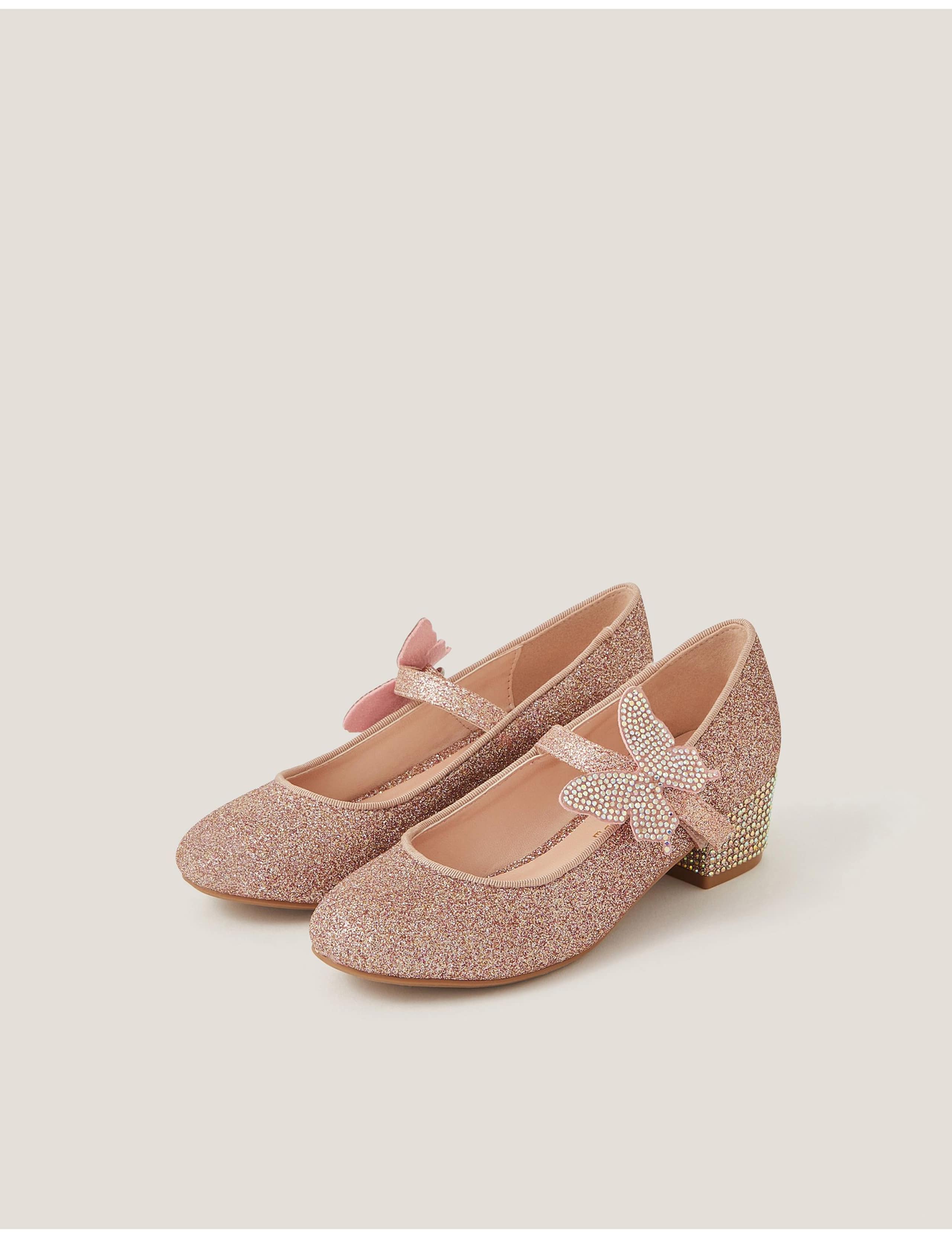 Kids' Glitter Butterfly Party Shoes (7 Small - 4 Large)