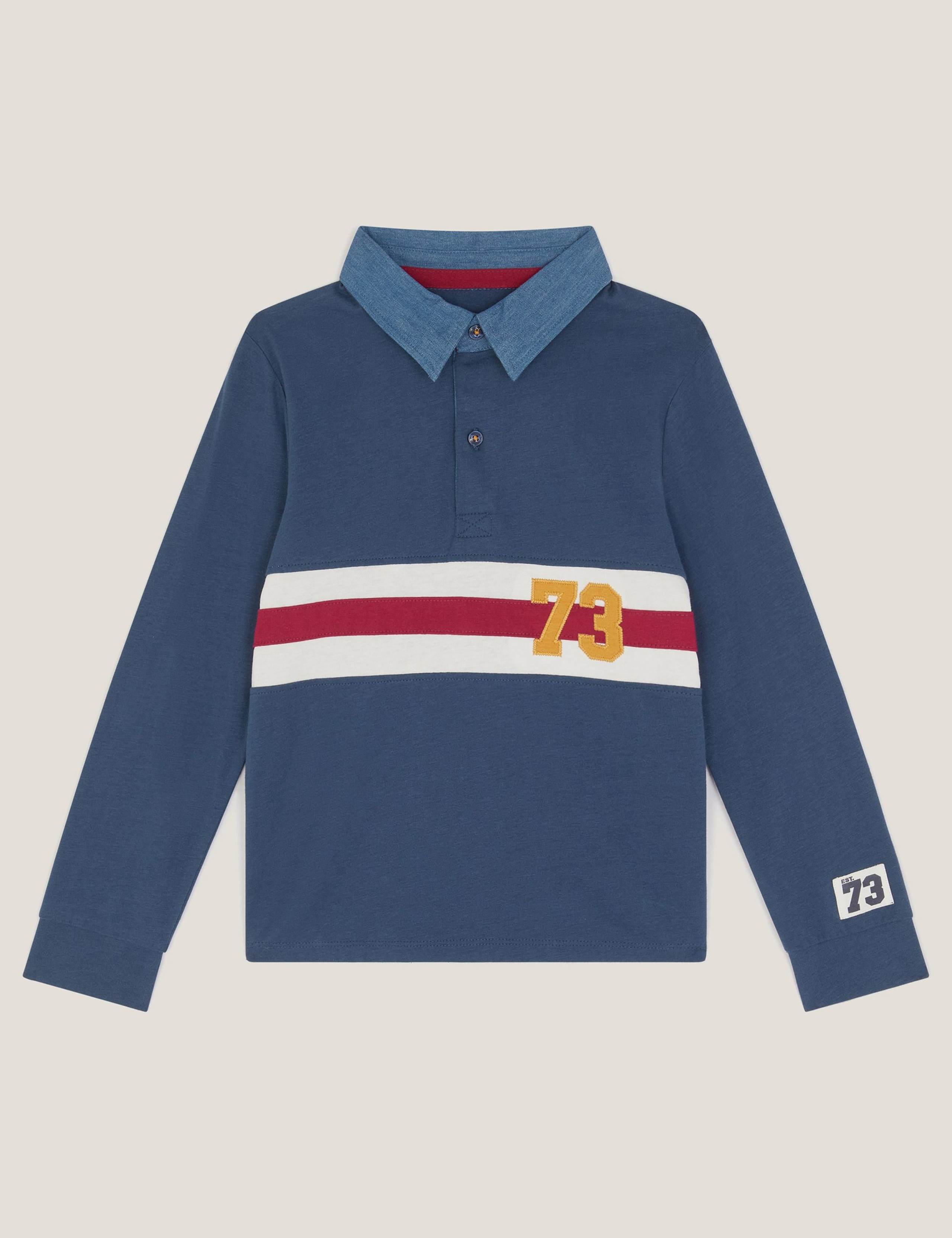 Pure Cotton Long Sleeve Polo Shirt (3-13 Yrs)