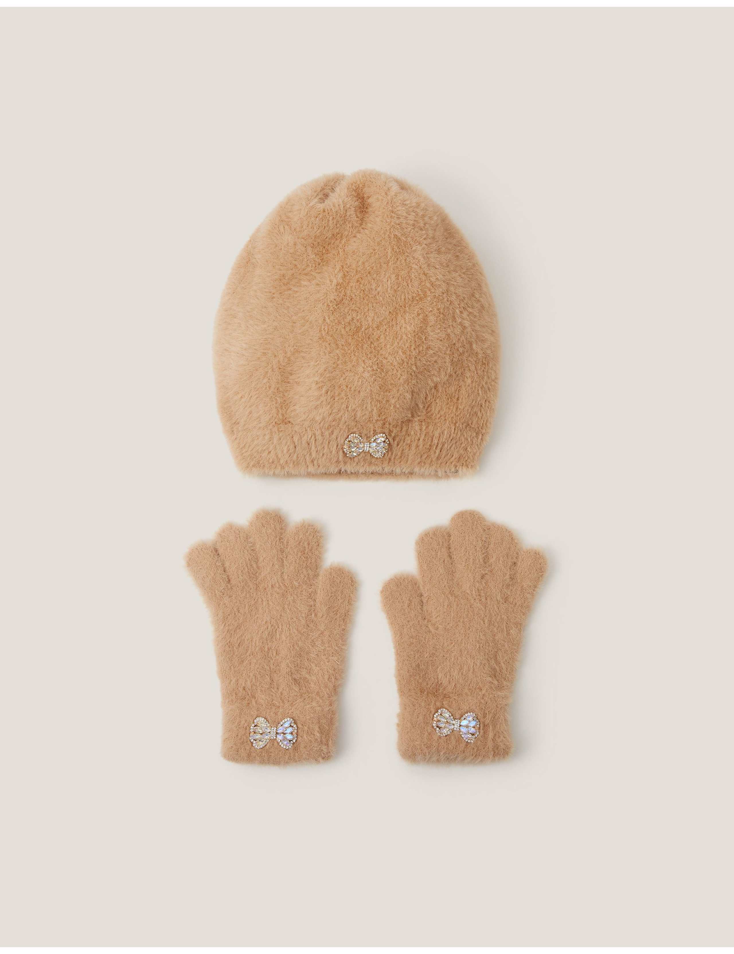 Embellished Hat and Glove Set (3-13 Yrs)