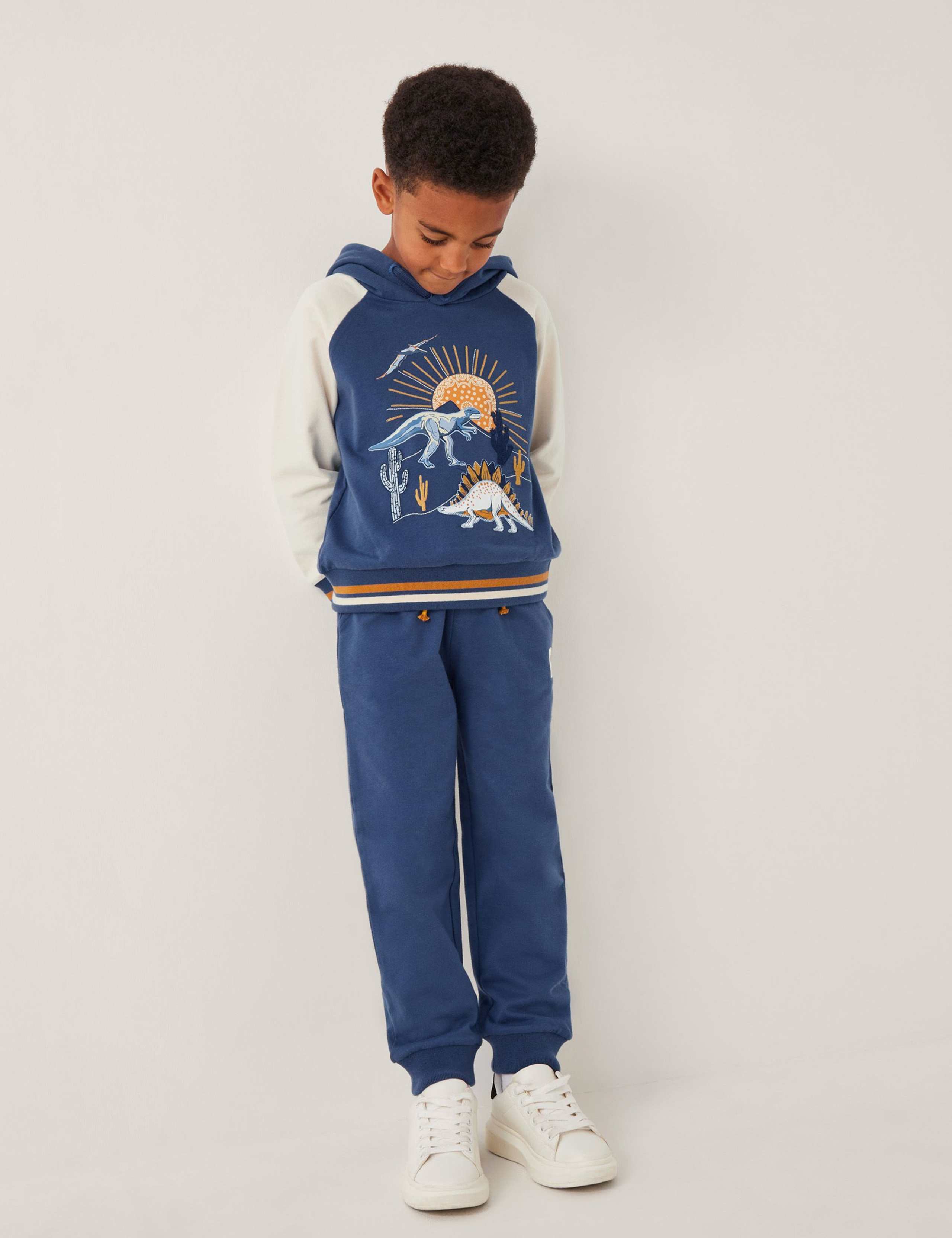 Pure Cotton Dinosaur Hoodie Outfit (3-13 Yrs)