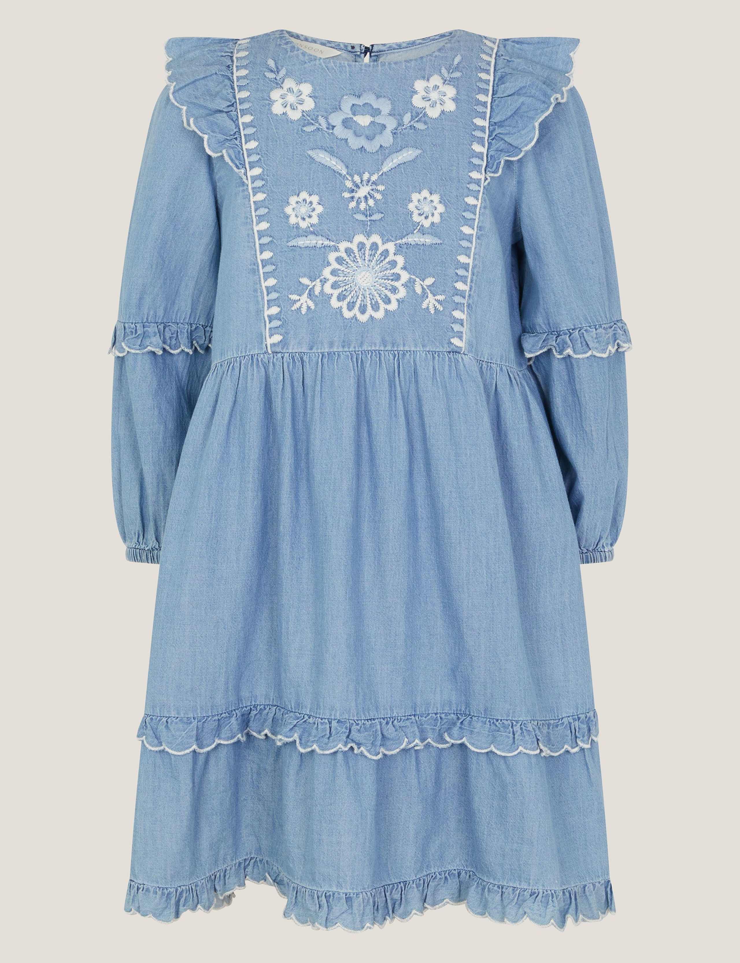 Embroidered Frill Detail Dress (3-15 Yrs)