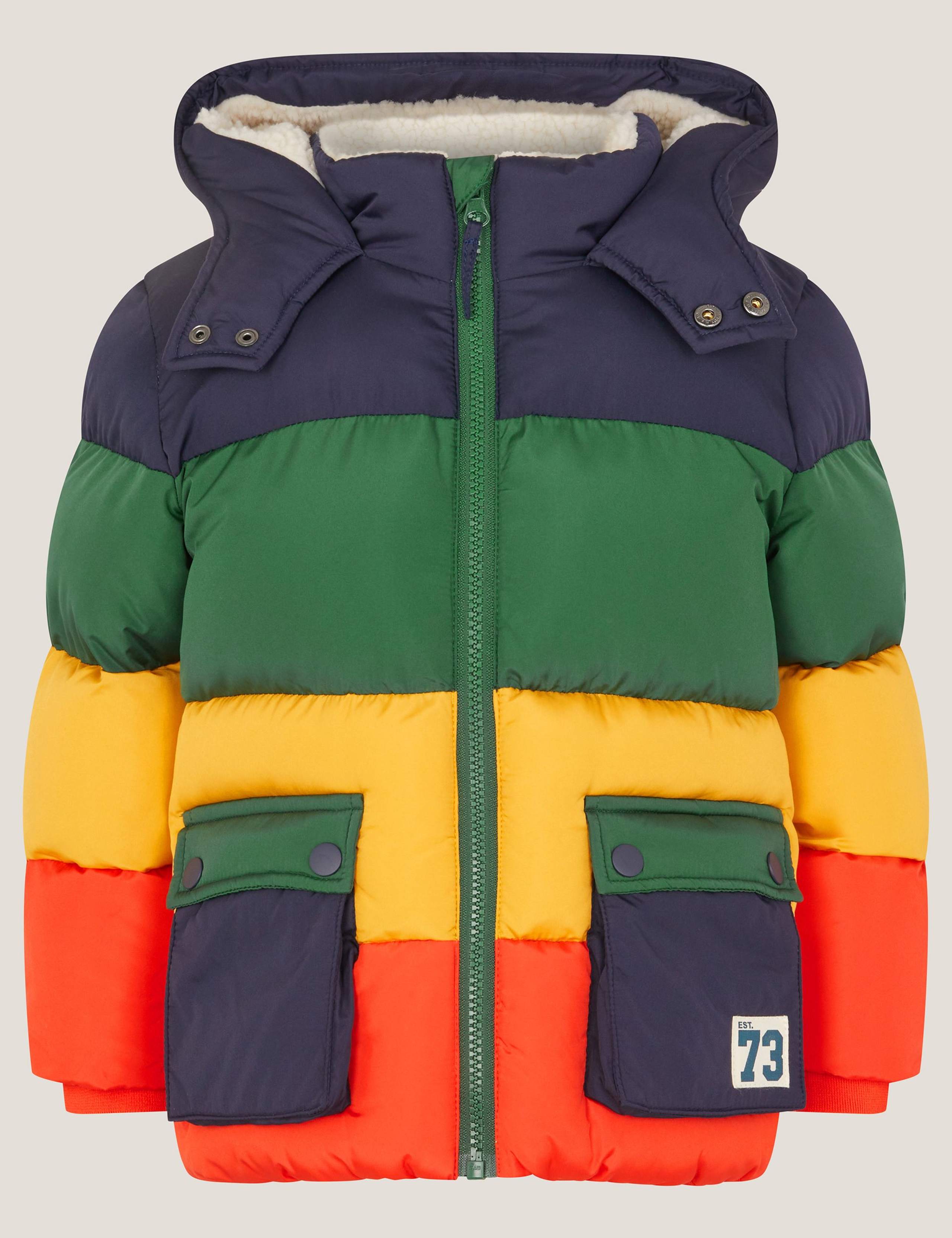Hooded Colour Block Puffer Jacket (3-13 Yrs)