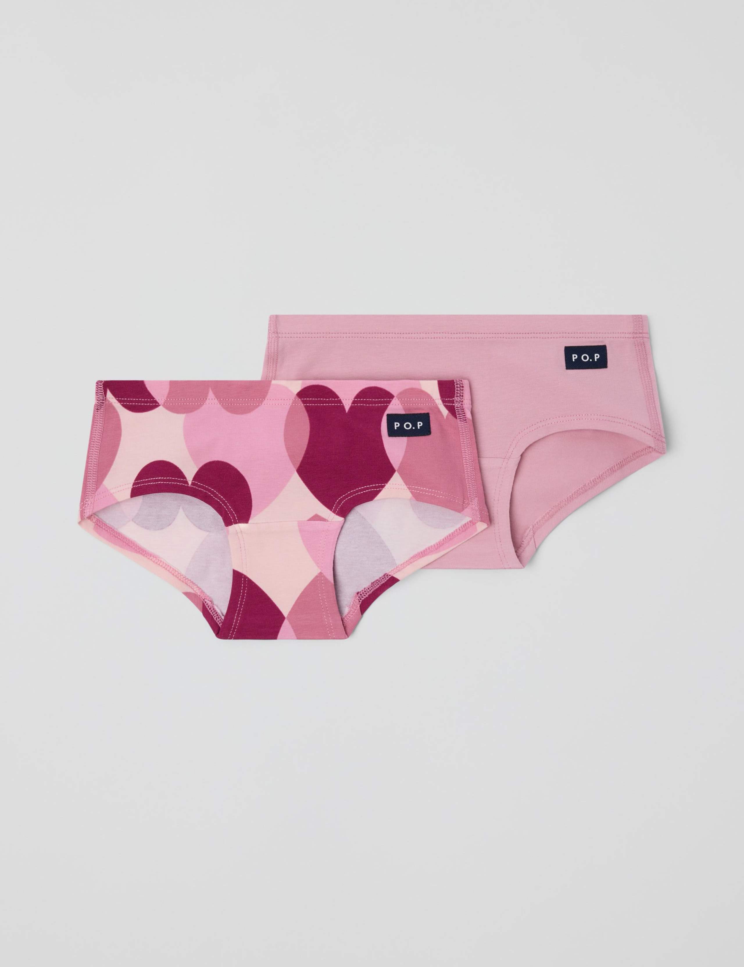 2pk Cotton Rich Heart Knickers (1-10 Yrs)