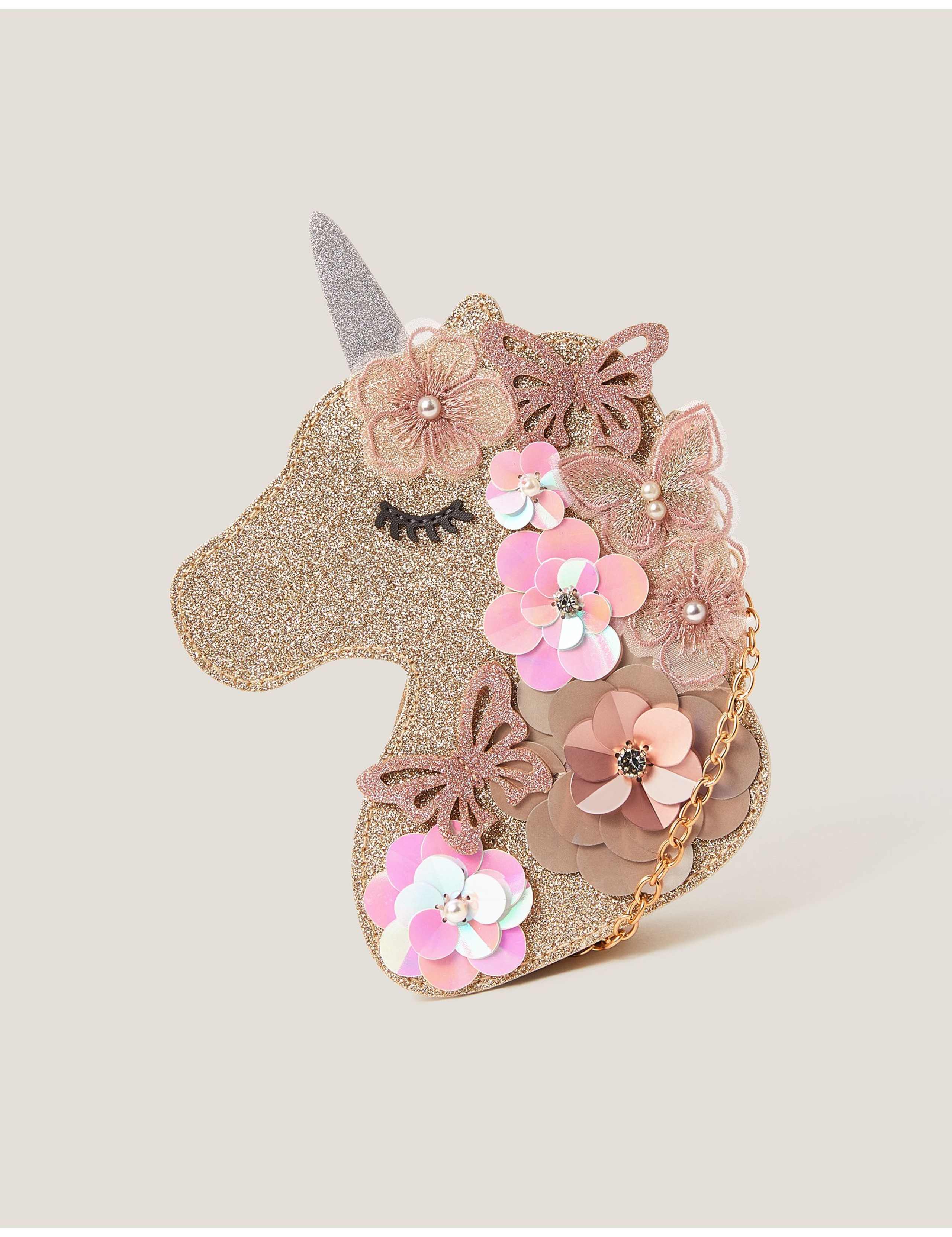 Kids' Floral Unicorn Sequin Bag
