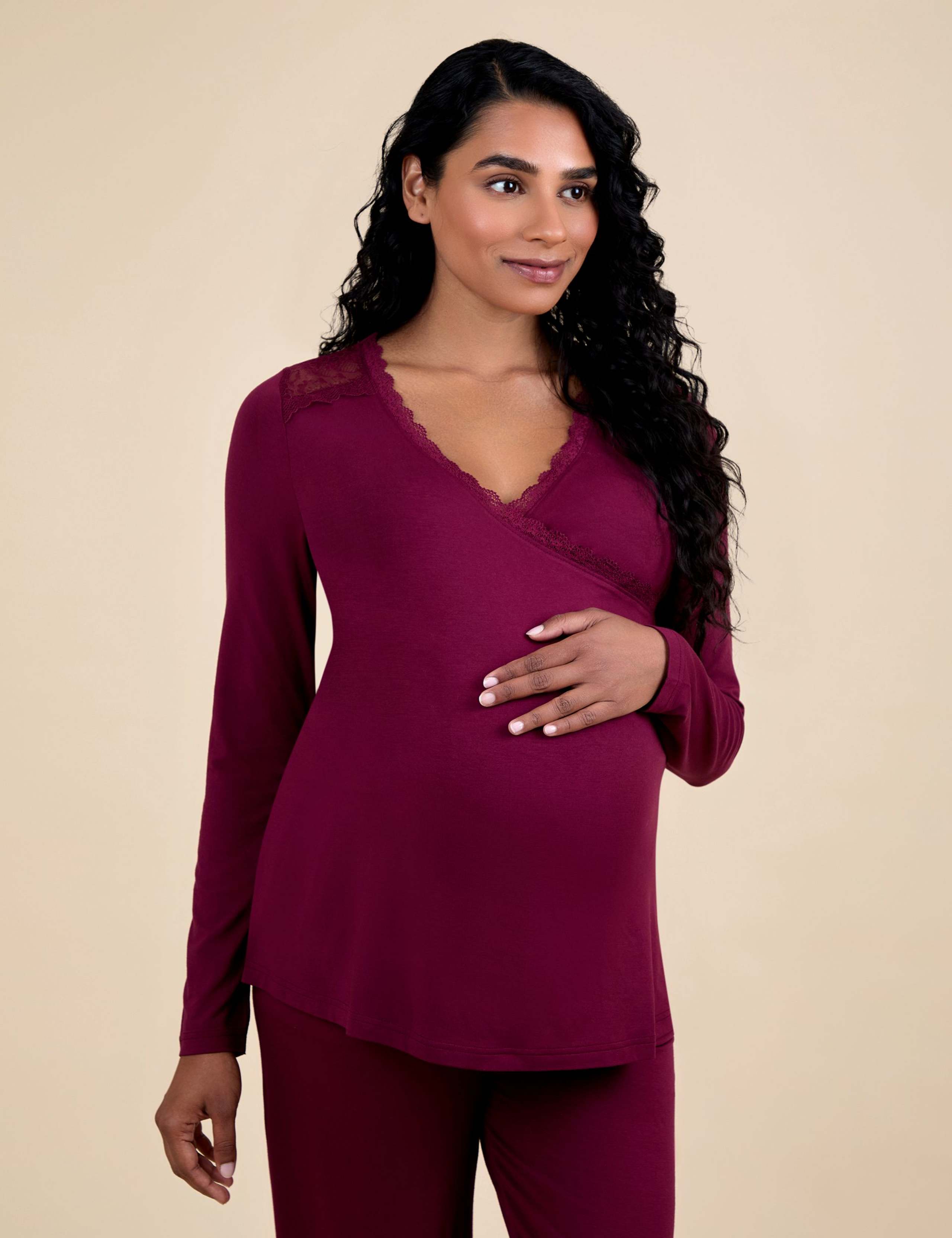 Maternity Lace Insert Pyjama Set