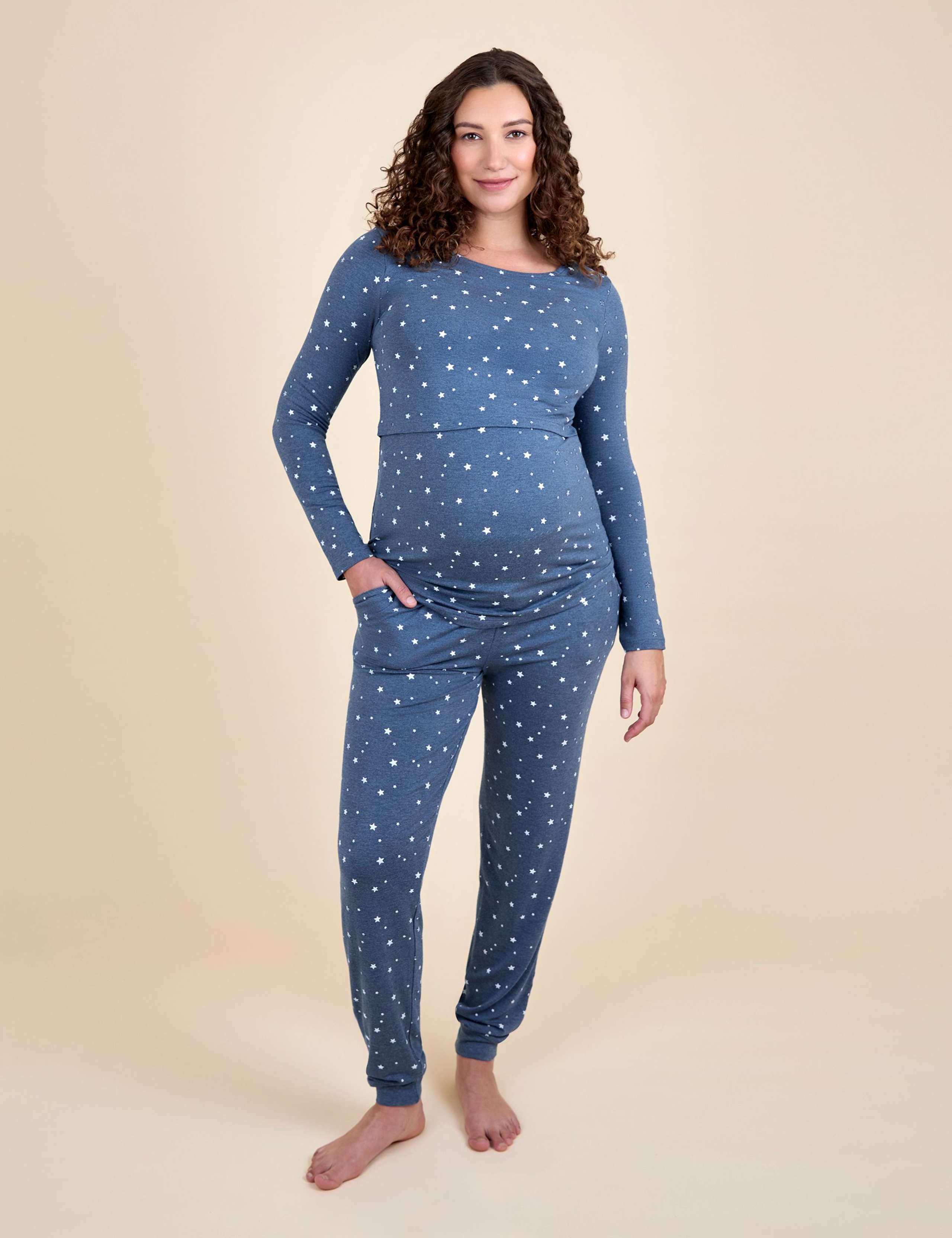 Maternity & Nursing Star Print Pyjama Set