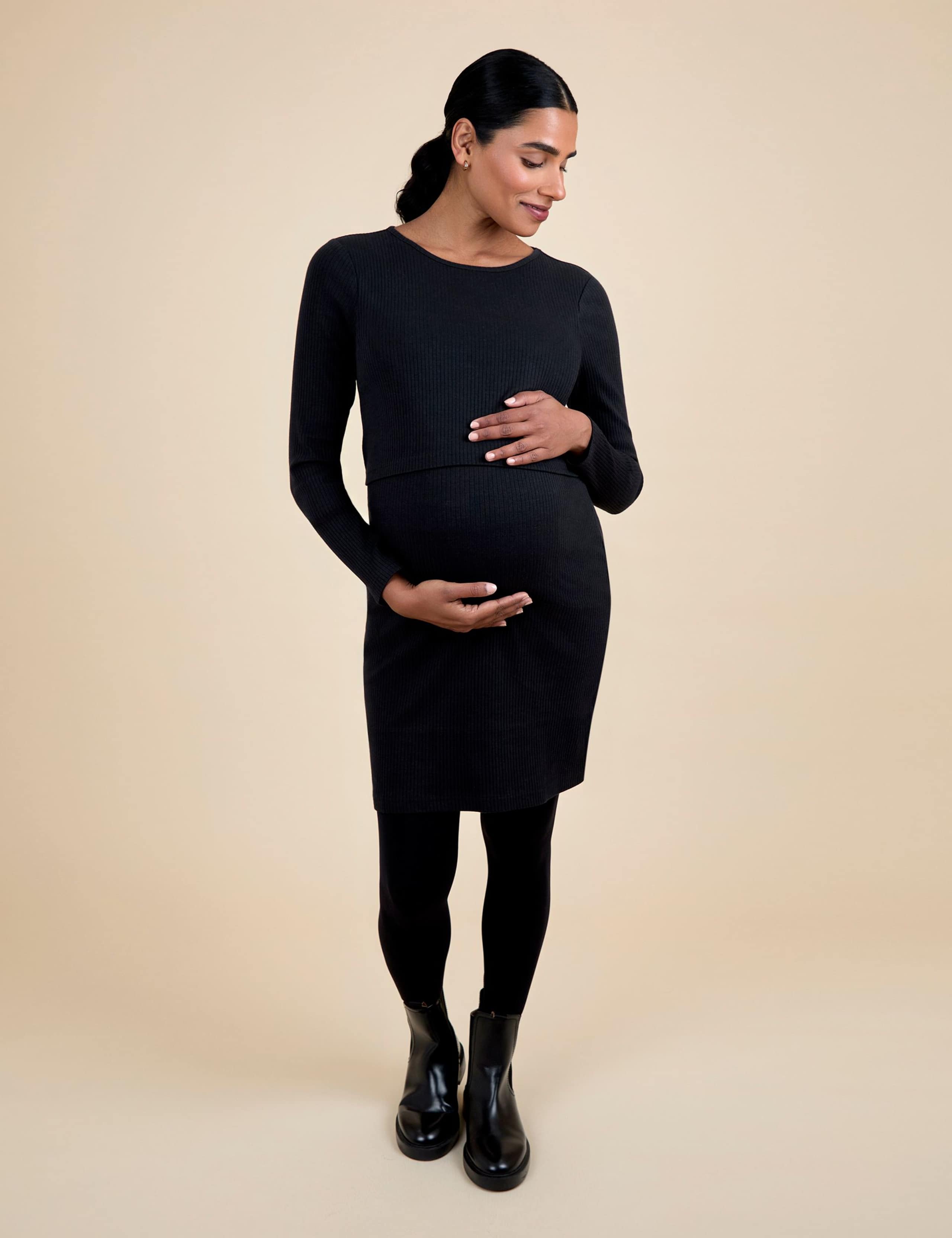 Maternity Cotton Rich Ribbed Bodycon Dress