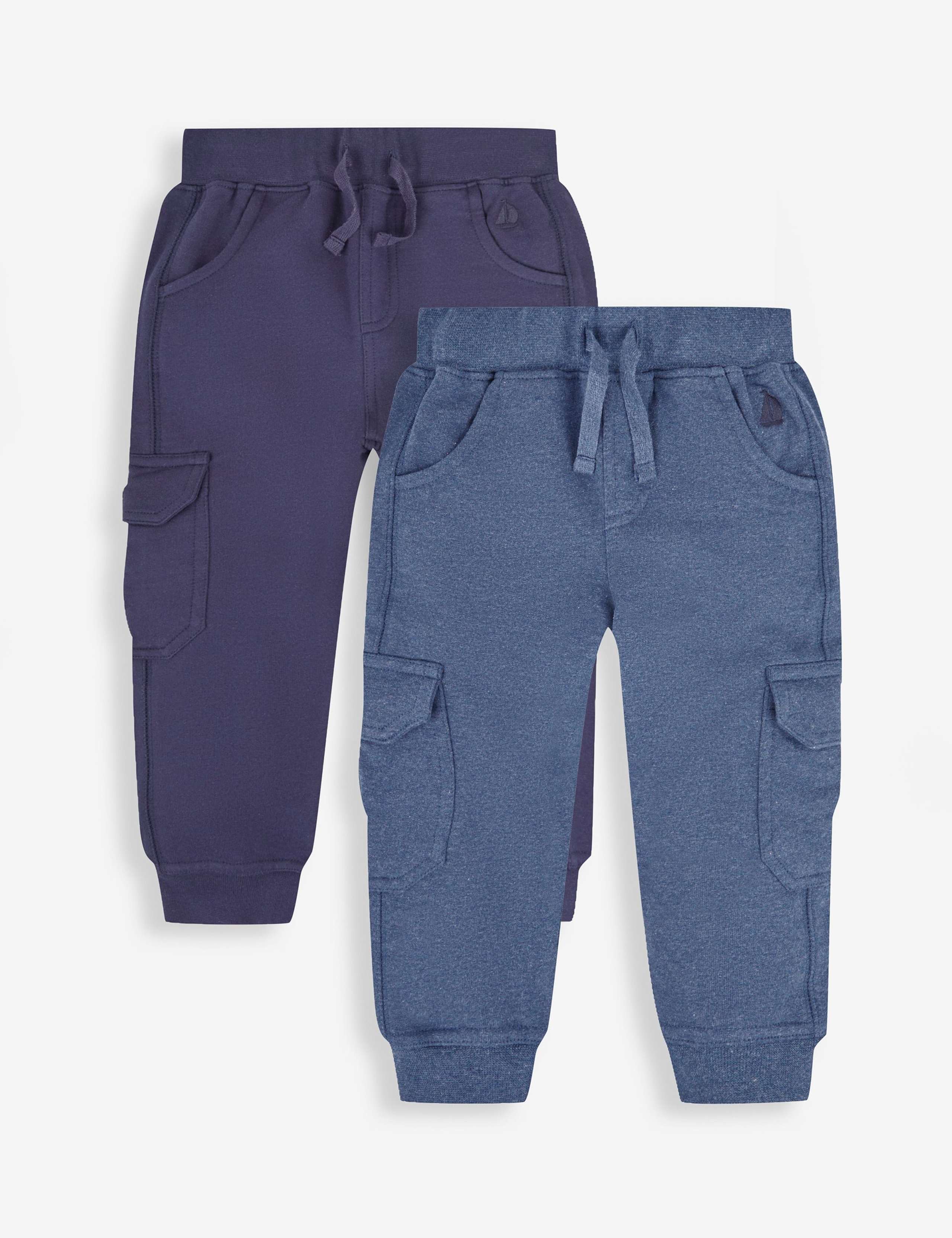 2pk Pure Cotton Cargo Joggers (6 Mths - 9 Yrs)