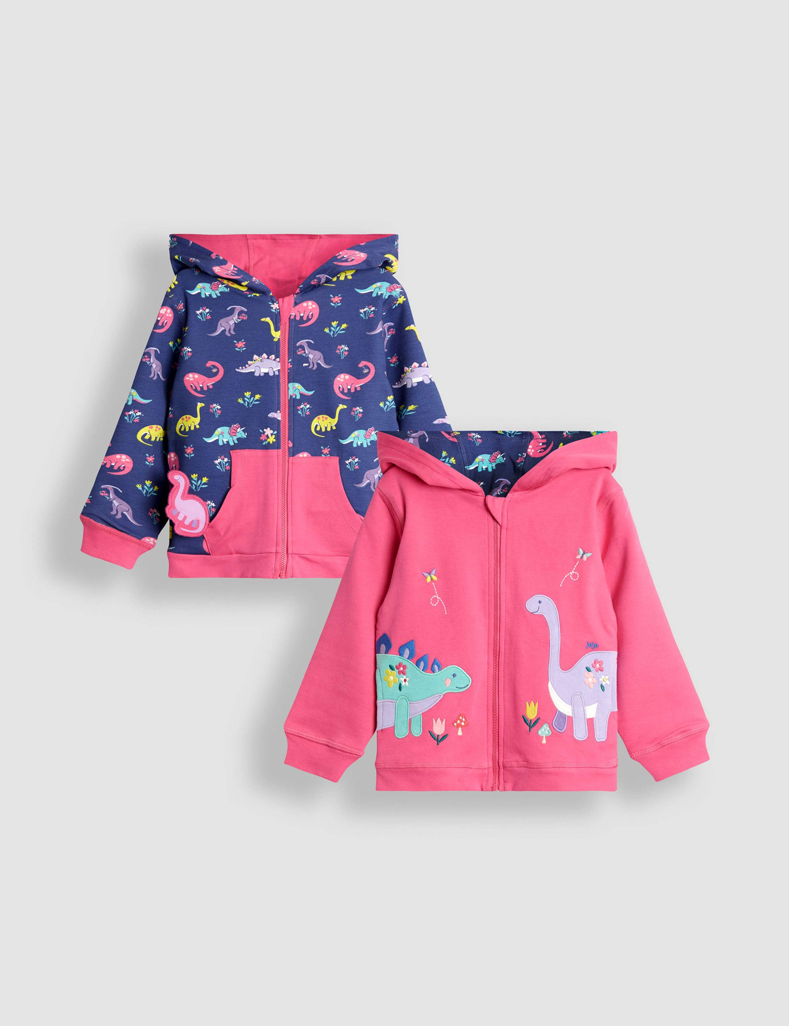 Pure Cotton Dinosaur Reversible Hoodie (6 Mths - 7 Yrs)