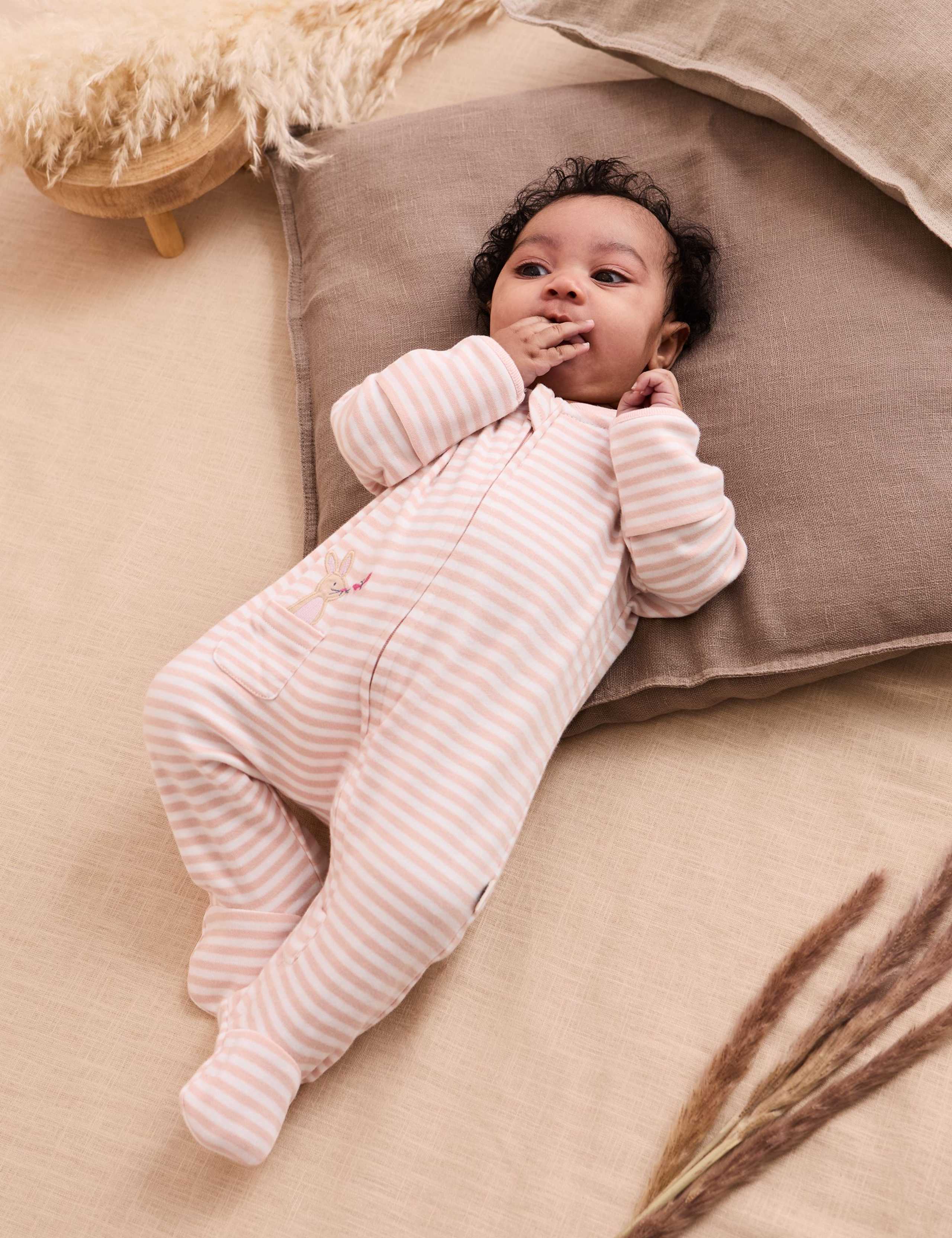 Pure Cotton Bunny Sleepsuit (0-18 Mths)