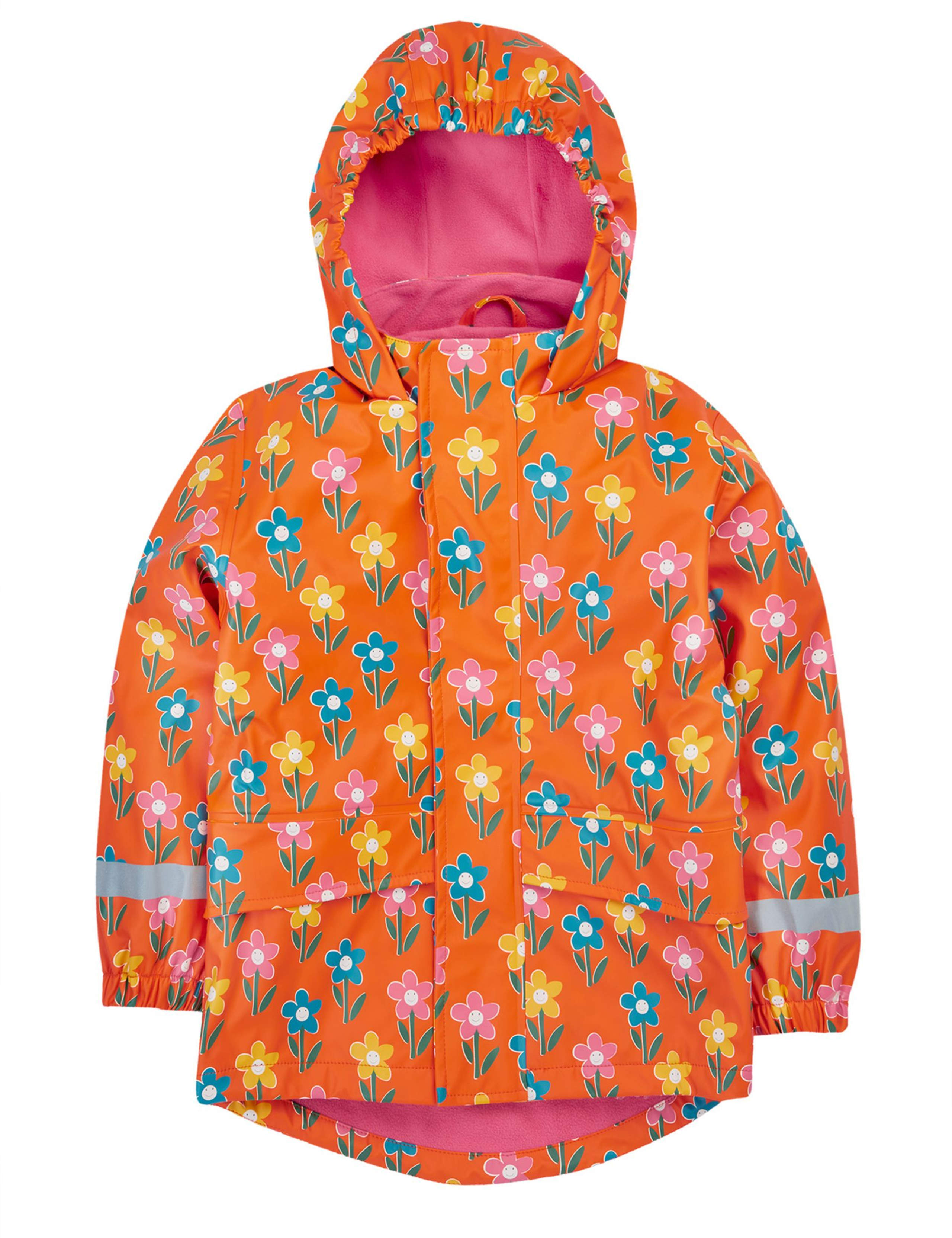 Floral Hooded Fleece Lined Raincoat (1-10 Yrs)