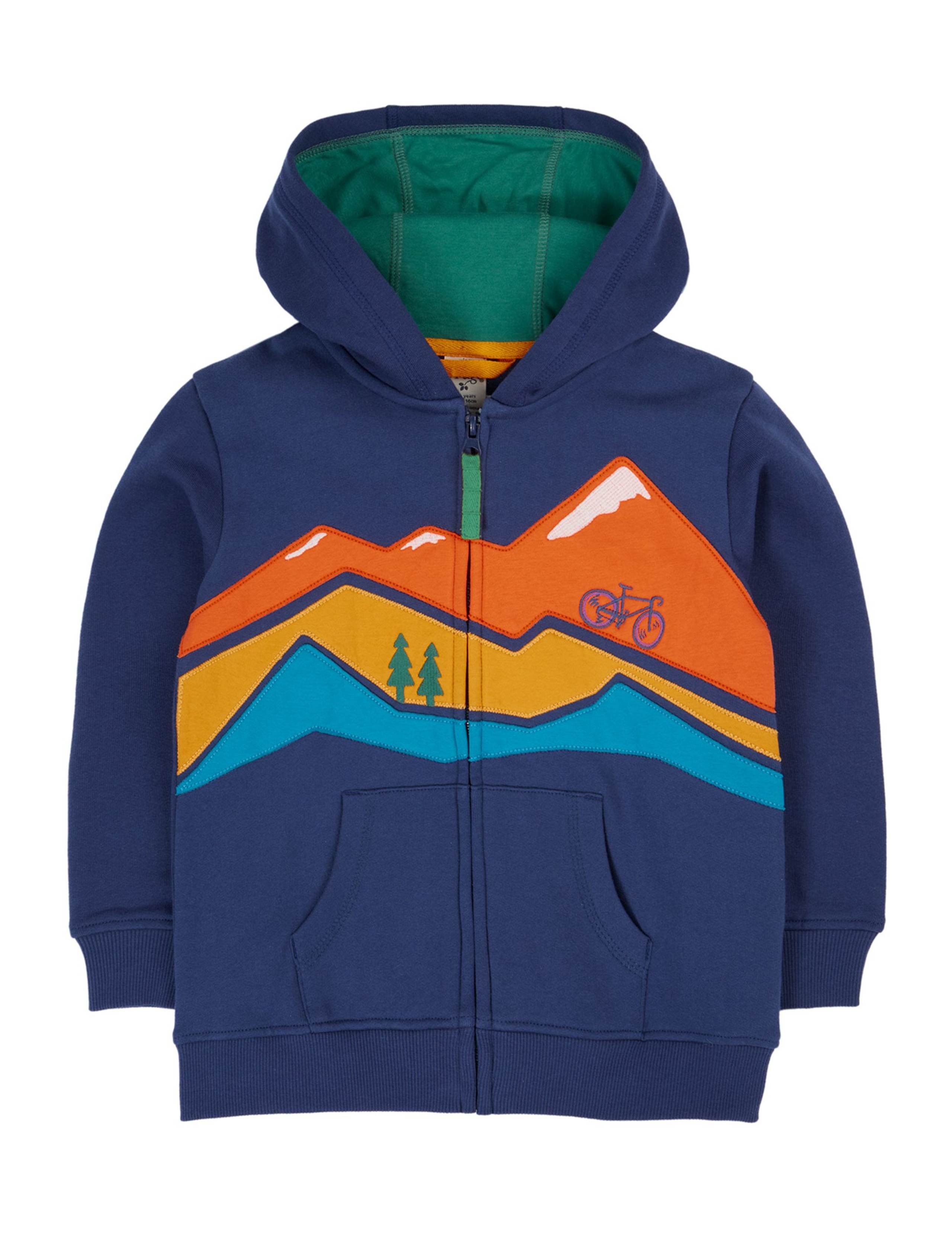 Pure Cotton Bike Appliqué Zip Hoodie (2-12 Yrs)