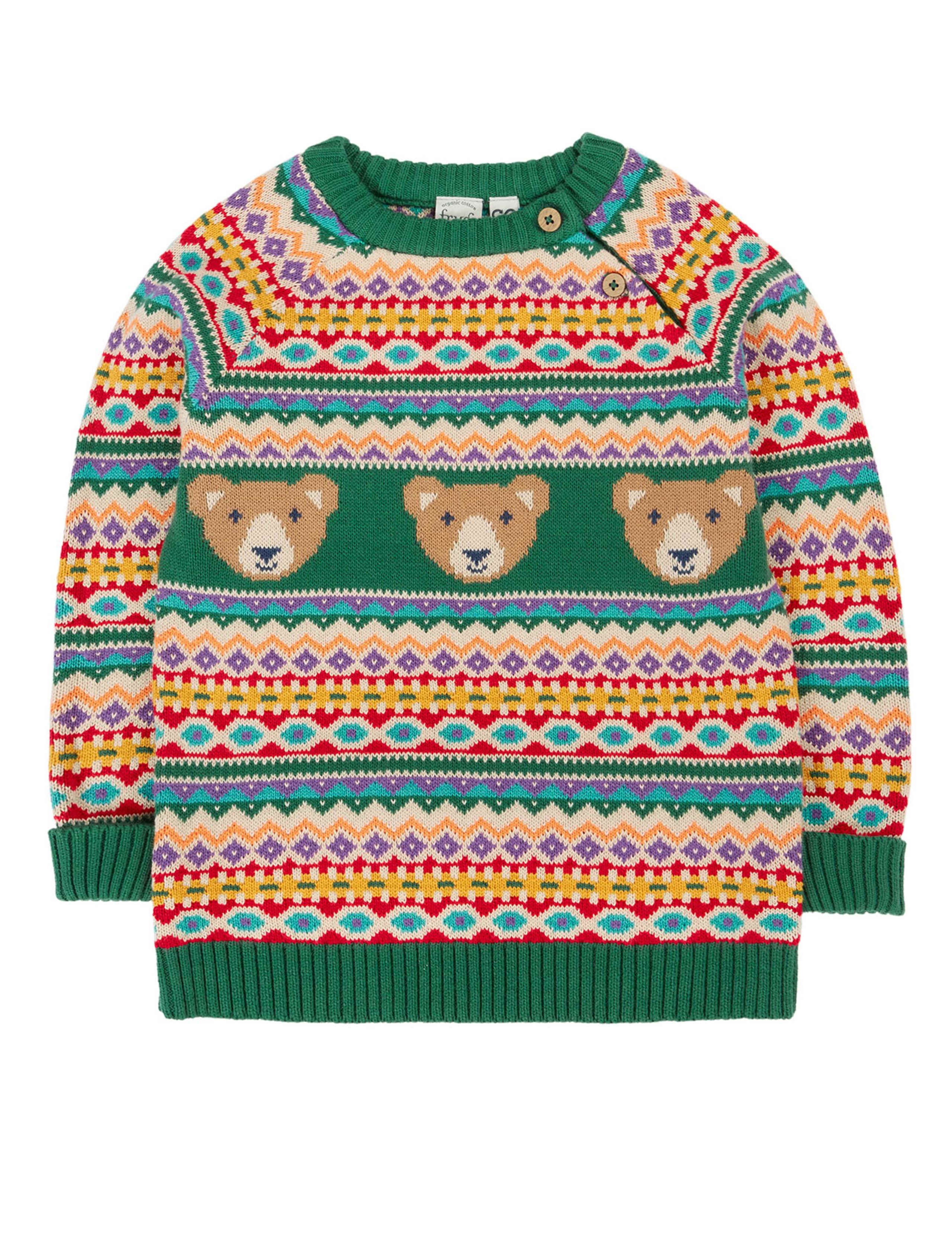 Pure Cotton Fair Isle Knitted Jumper (0-10 Yrs)