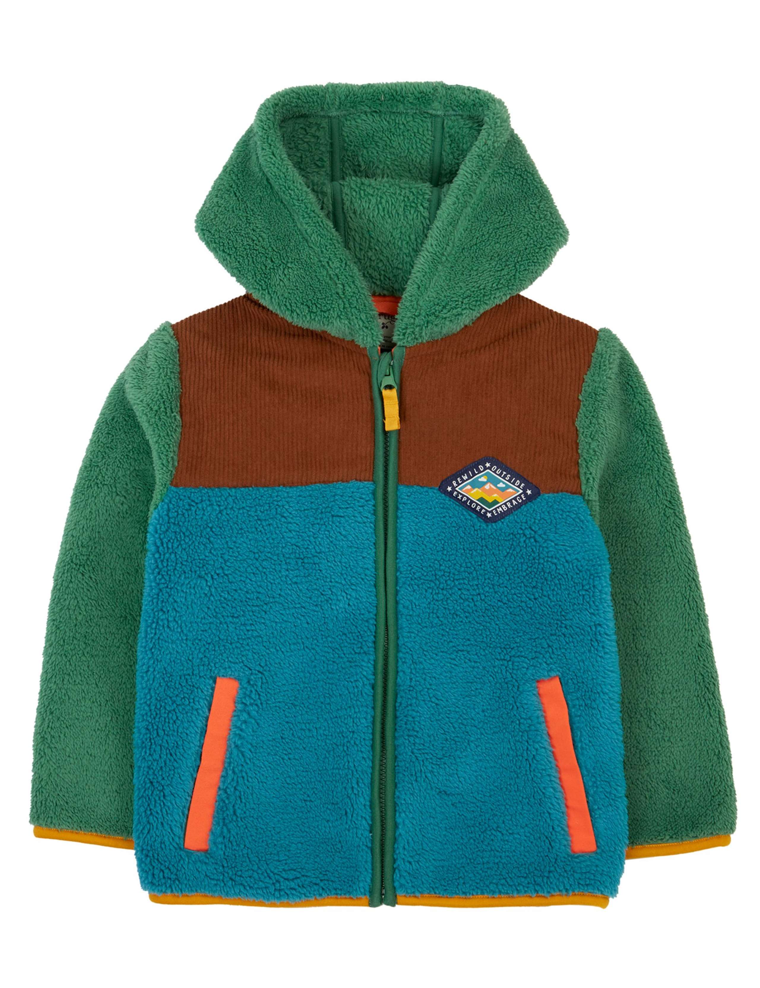 Fleece Colour Block Hooded Jacket (0-12 Yrs)