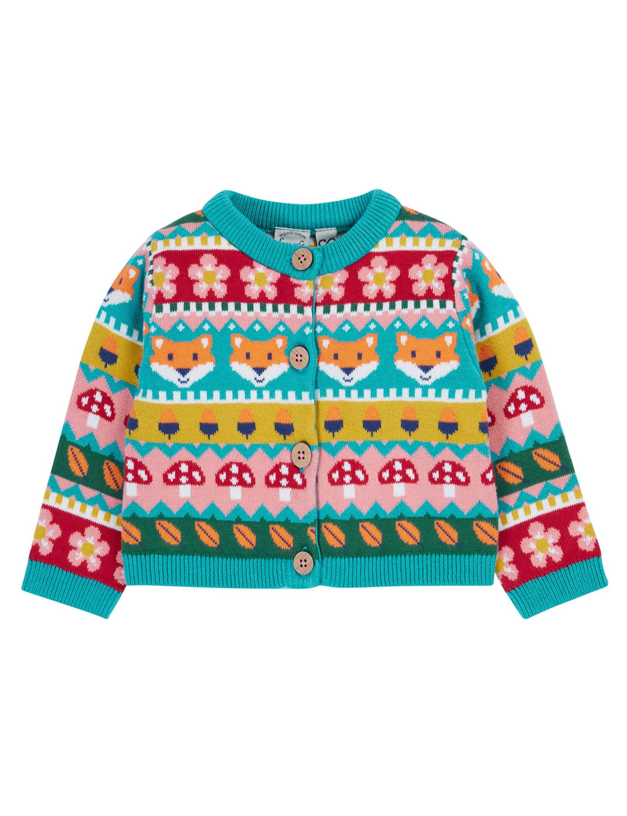 Pure Cotton Knitted Fair Isle Cardigan (0-5 Yrs)