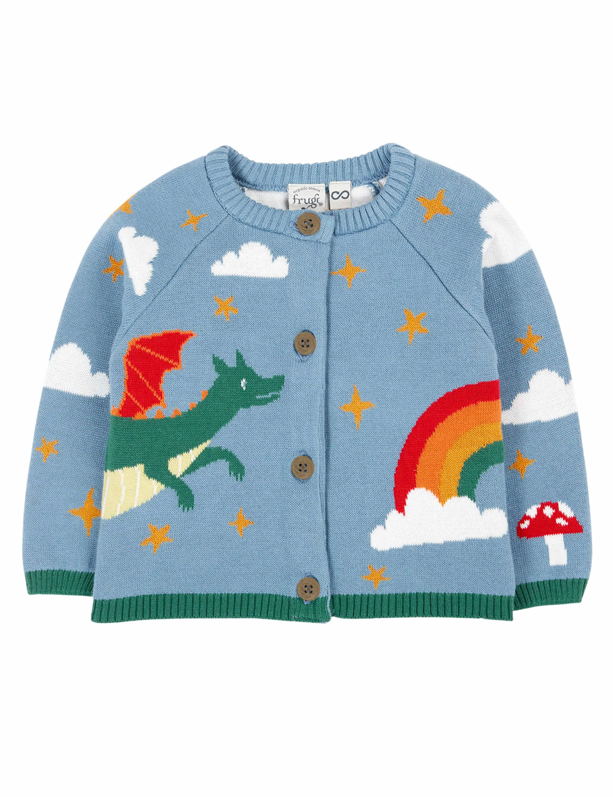 Pure Cotton Dragon Knitted Cardigan (0-5 Yrs)