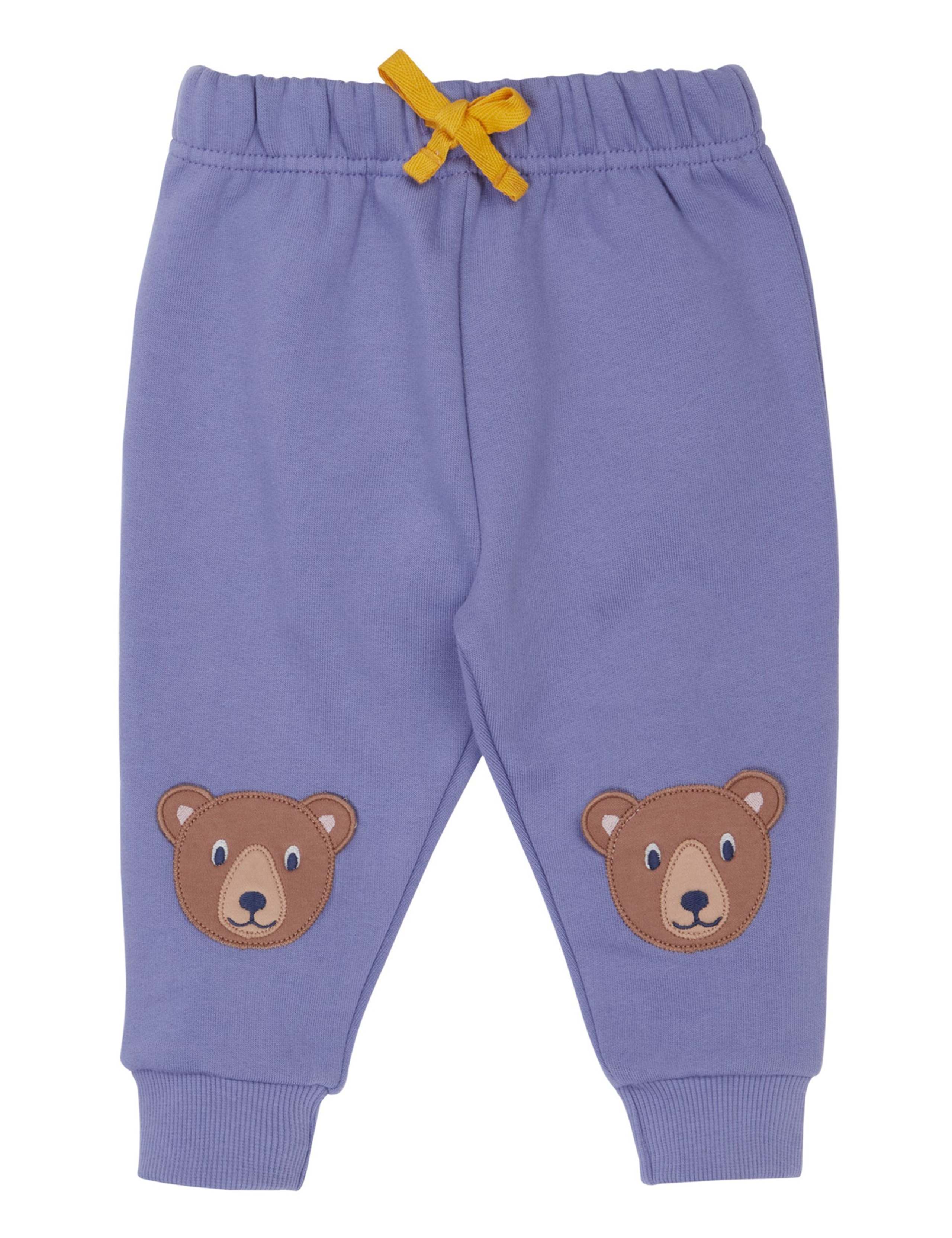 Pure Cotton Bear Applique Joggers (0-5 Yrs)