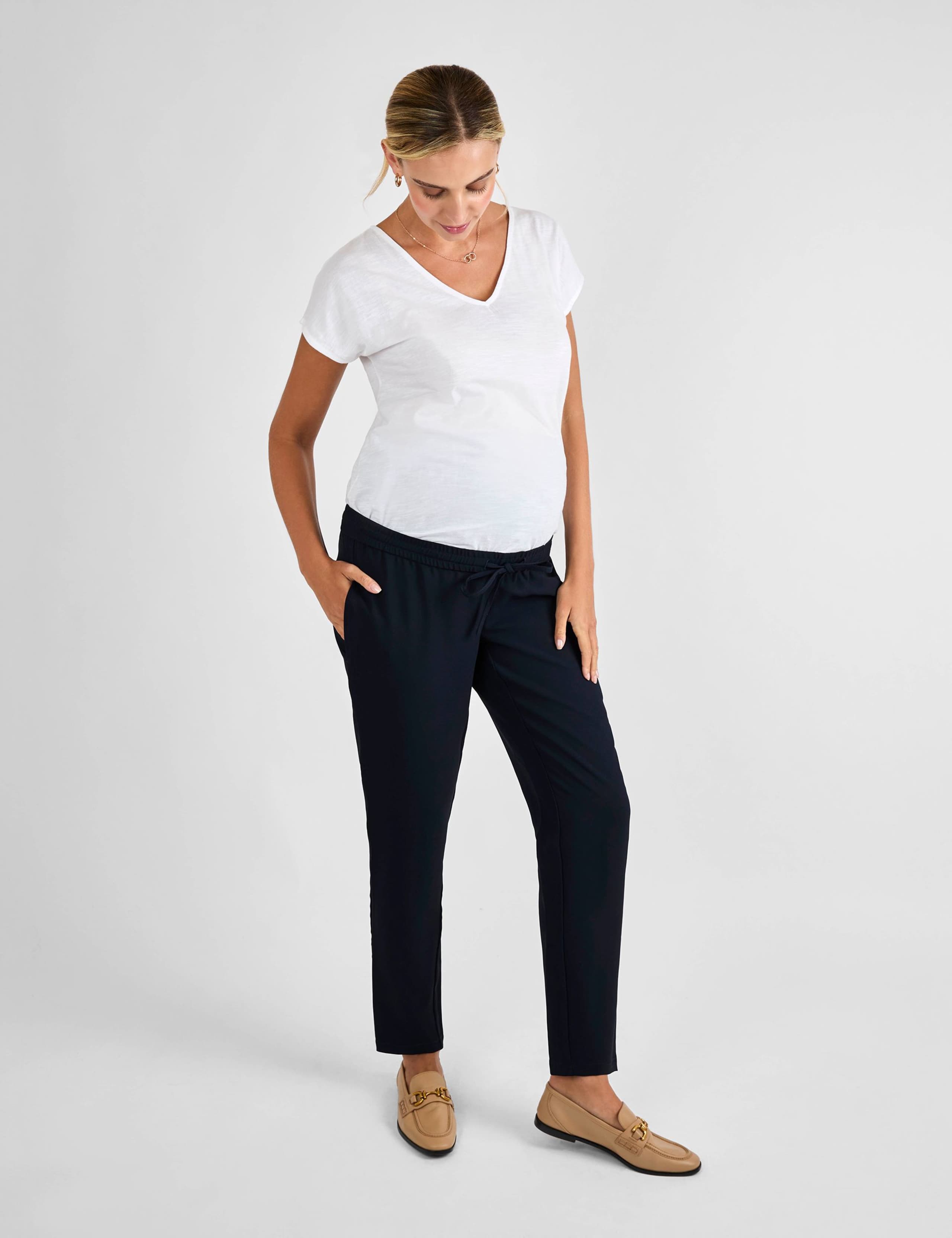 Maternity Drawstring Tapered Trousers